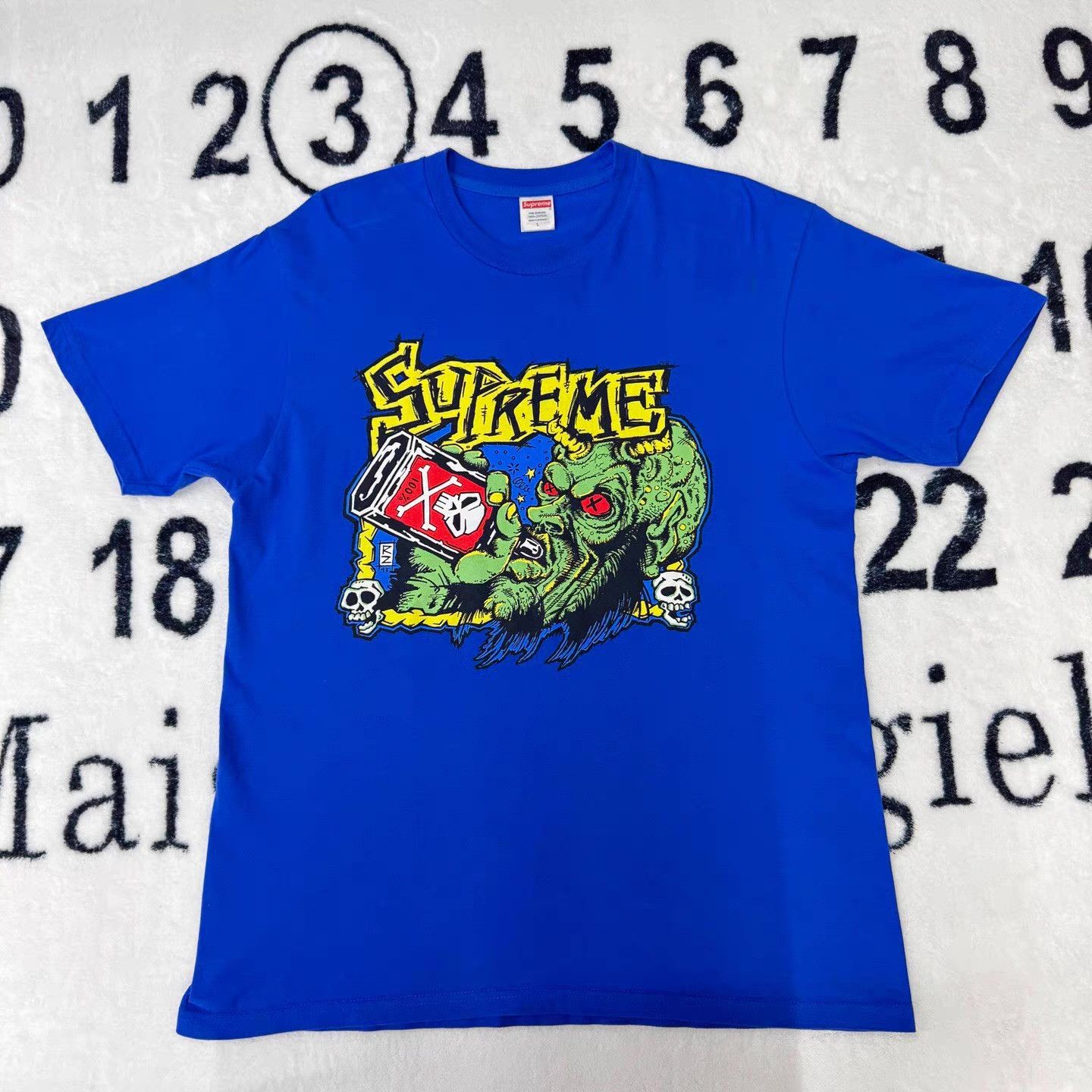 Supreme Supreme Blue Skull & Demon Print Short Sleeve Tee Q10 Size US L / EU 52-54 / 3 - 1 Thumbnail
