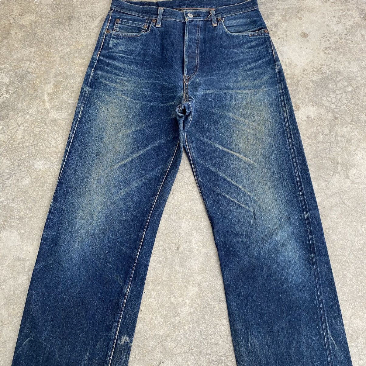 Sugar Cane Vintage 90’s Sugar Cane Faded Blue Wide Leg Selvedge Jeans Size US 33 - 6 Thumbnail