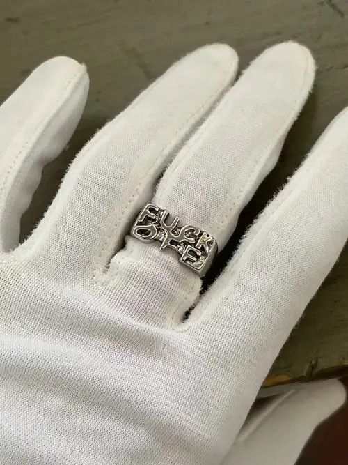 Vintage “Fuck You” Punk Ring Size ONE SIZE - 2 Thumbnail