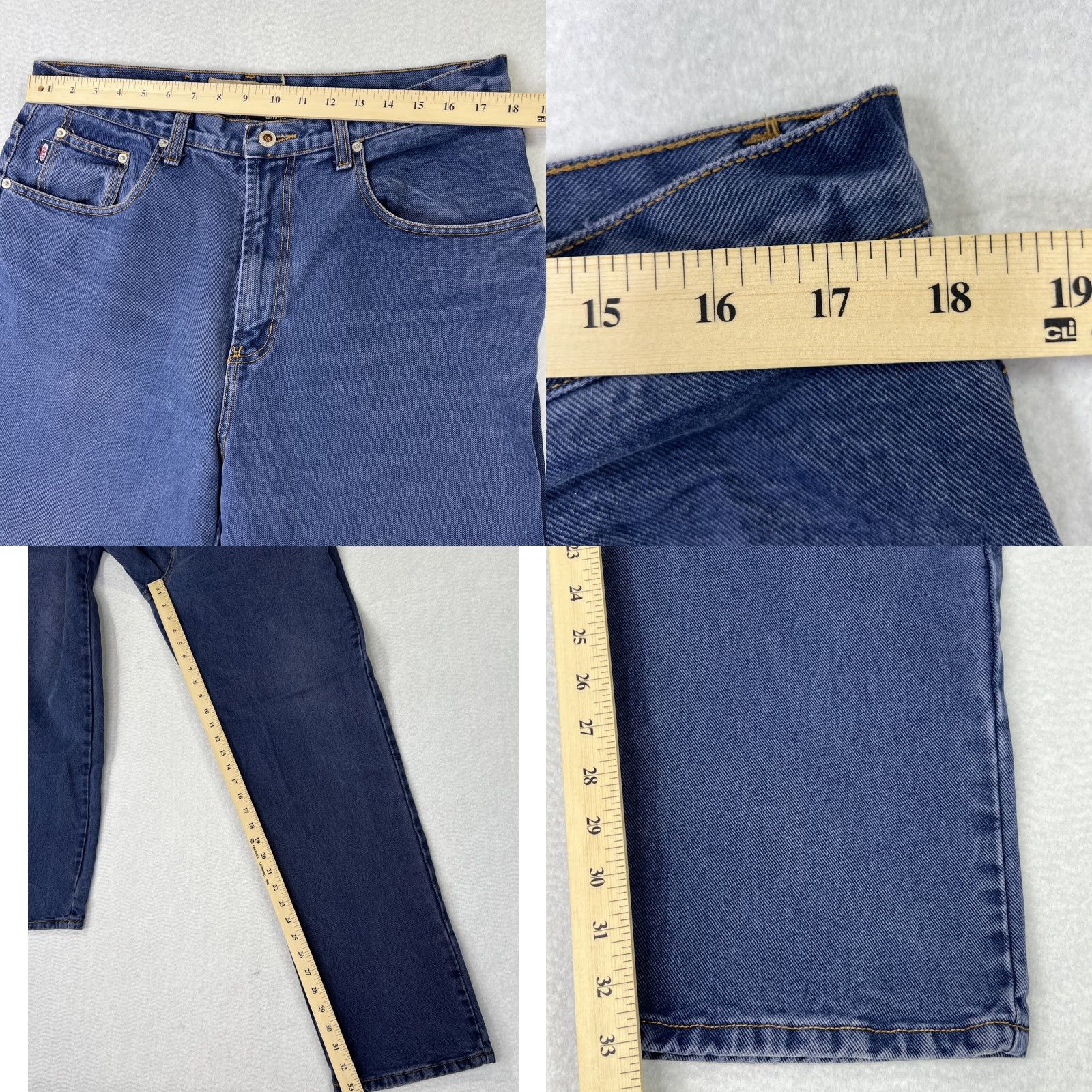 Vintage VINTAGE B.U.M. Equipment Jeans Men’s 38 x 33 Blue Denim Baggy Medium Wash Jeans Mens 90s Style Standards Size US 38 / EU 54 - 8 Thumbnail