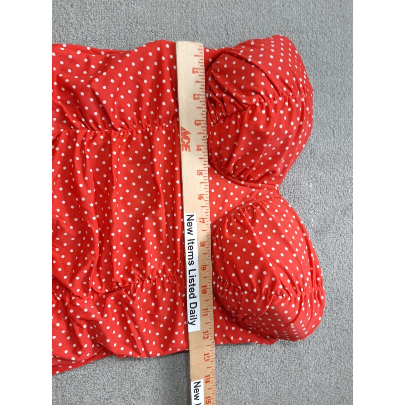 Vintage Jaclyn Smith Tankini Top Women's Size 10 Built-In Bra Red Dots Nylon Spandex Tankini Bottom Not Included Size L / US 10 / IT 46 - 3 Thumbnail