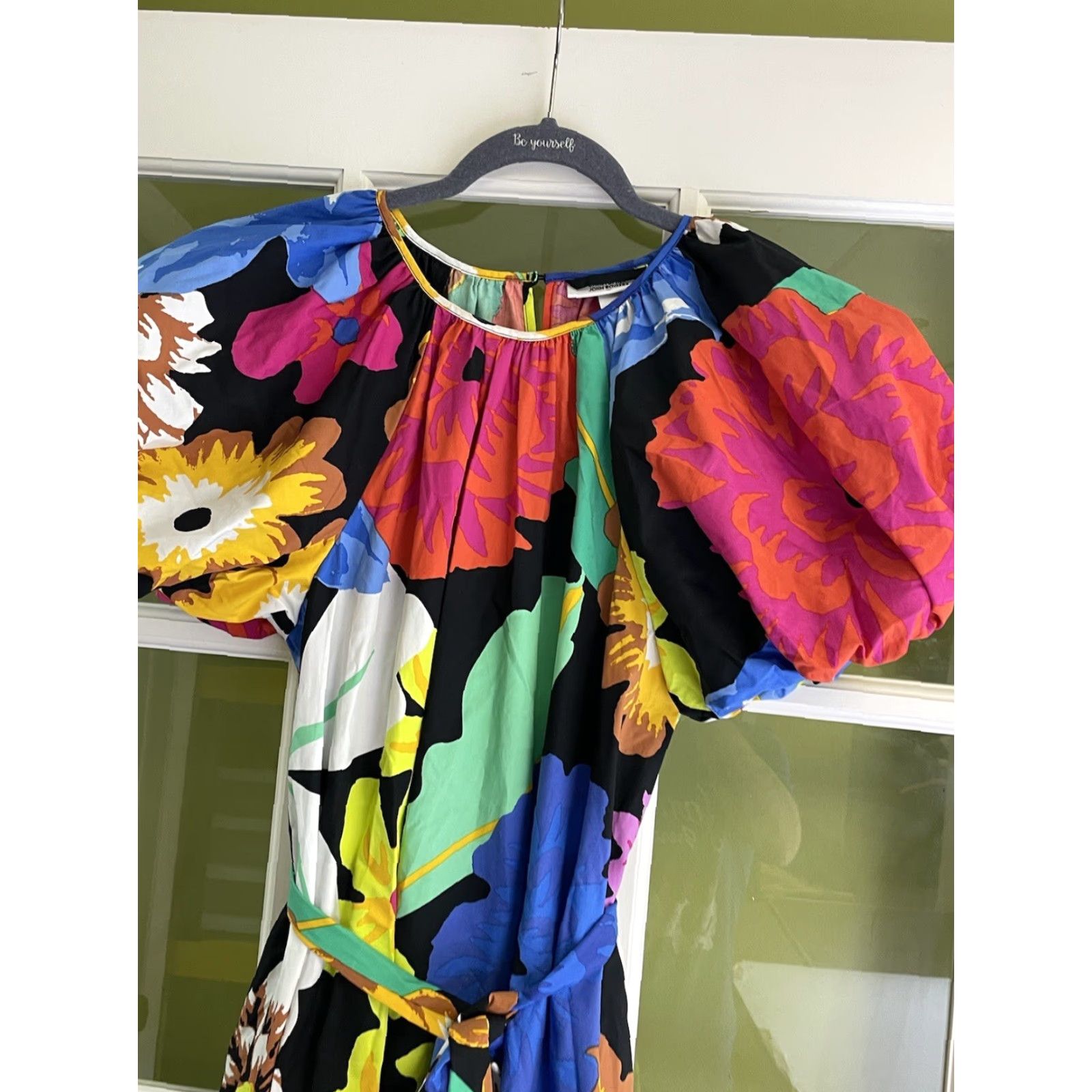 Vintage CHRISTOPHER JOHN ROGERS Target Dress Sz Small Black Floral Puff Sleeve High Low Size S / US 4 / IT 40 - 7 Thumbnail