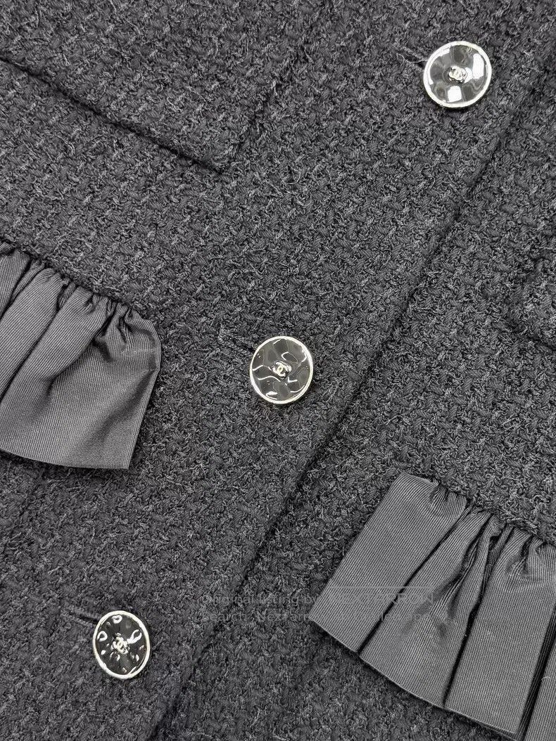 Chanel Chanel Satin pocket suit collar long-sleeved knitted jacke Size XS / US 0-2 / IT 36-38 - 4 Thumbnail