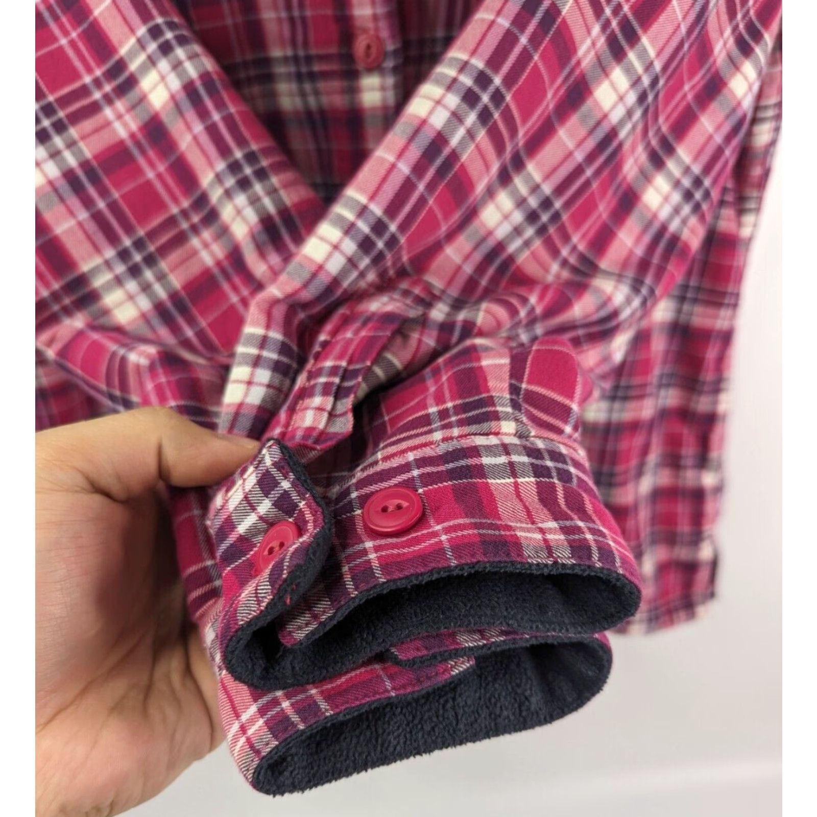Vintage **L.L. Bean Women's Large Pink Plaid Flannel Shacket** User: L.L. Bean Women's Large Pink Plaid Flannel Shacket Size L / US 10 / IT 46 - 2 Thumbnail