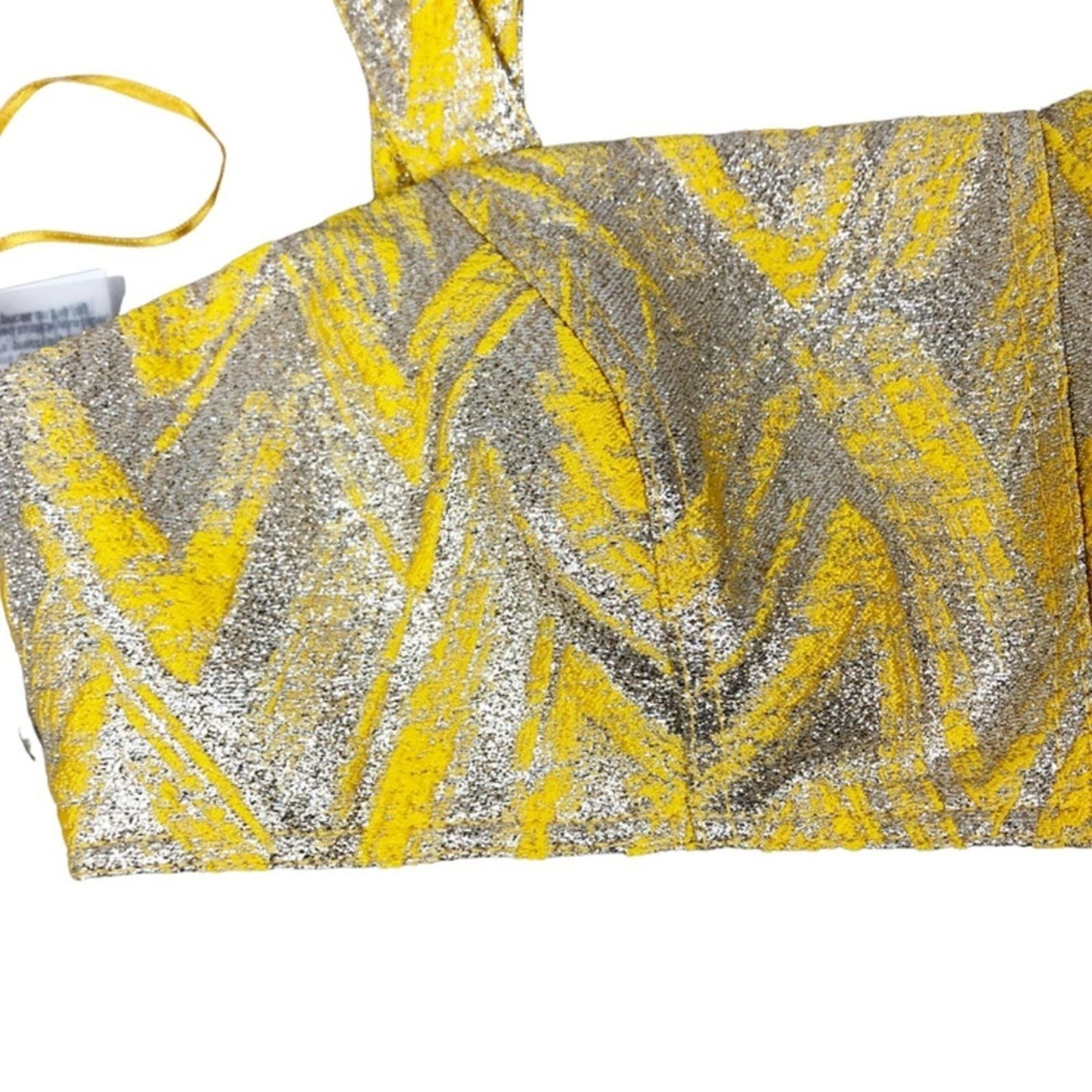 Moschino New with tag Moschino Couture Metallic Cropped Blouse Bra Size M / US 6-8 / IT 42-44 - 7 Thumbnail