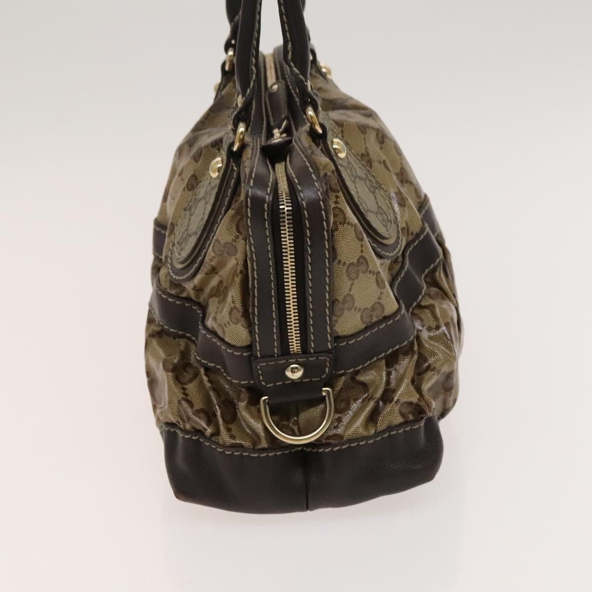Gucci GUCCI GG Crystal Hand Bag Coated Canvas Brown Gold Size ONE SIZE - 4 Thumbnail