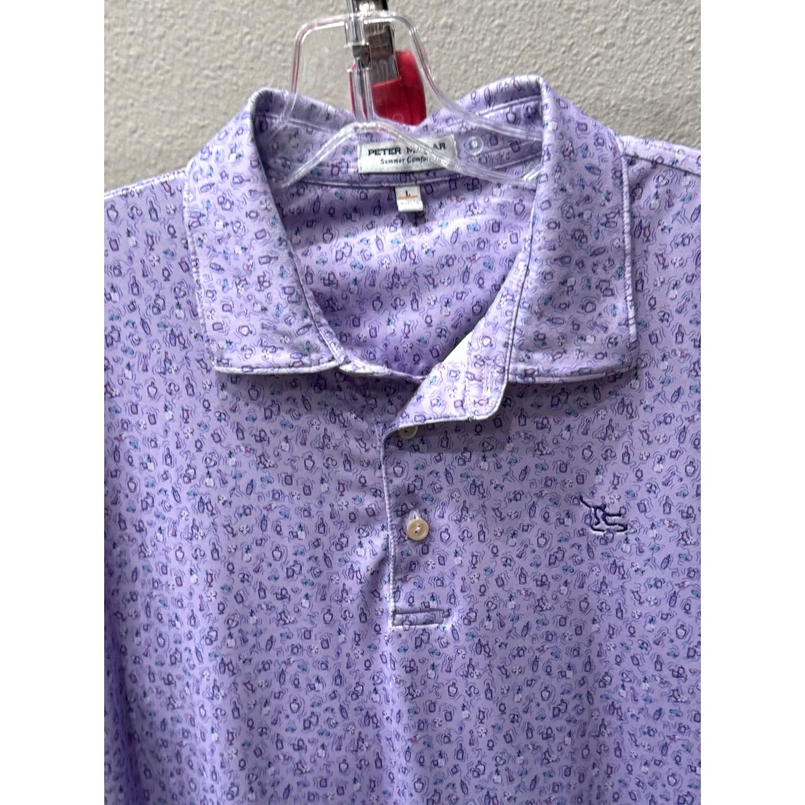Peter Millar Peter Millar Lavender Embroidered POLO SHIRT Large L Mens Color Multicolor Size US L / EU 52-54 / 3 - 2 Thumbnail