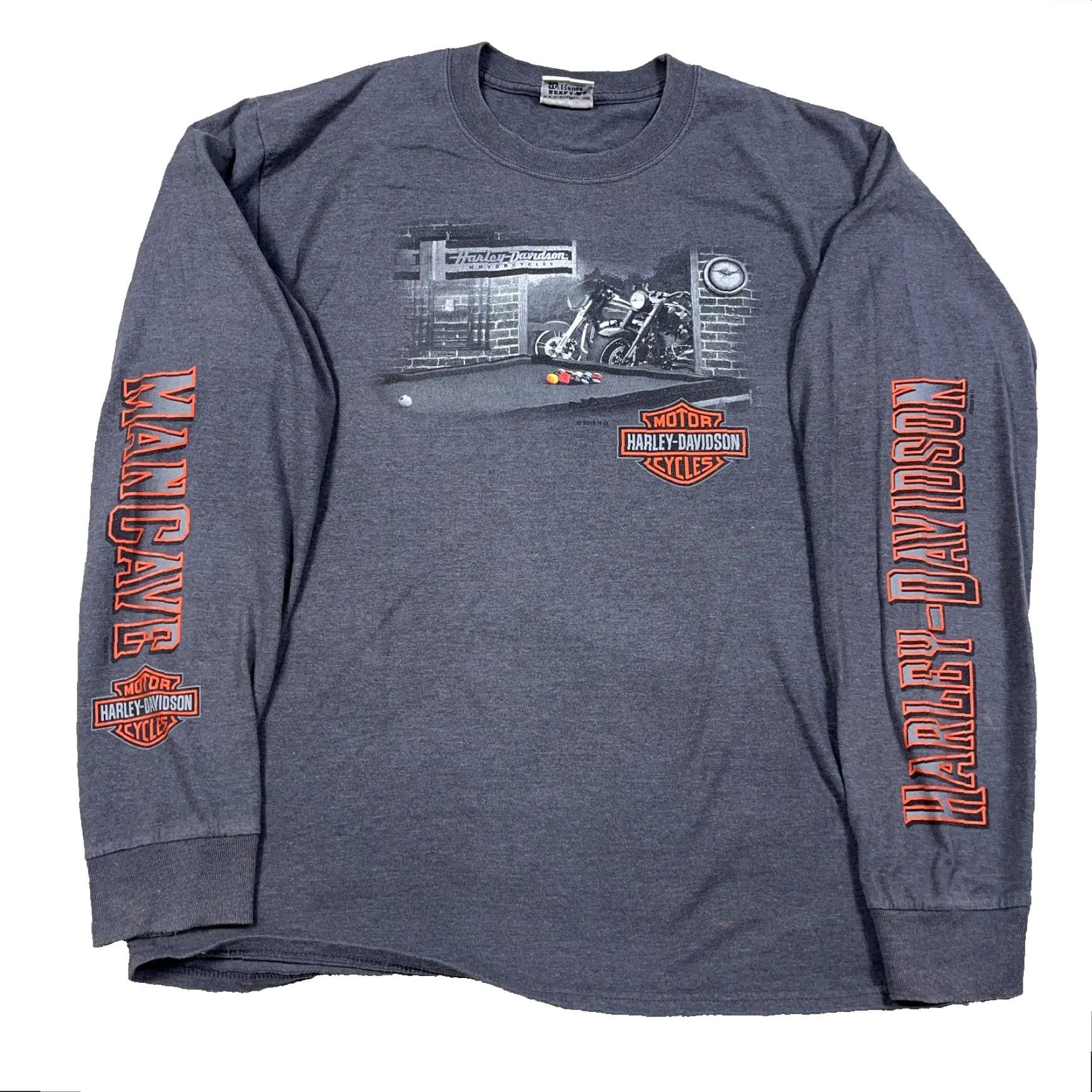 Harley Davidson VINTAGE Harley-Davidson Shirt Men L Gray Crew Neck Graphic Print Logo 80s Retro Motorcycle Biker USA Long Sleeve Cotton Jersey Size US L / EU 52-54 / 3 - 2 Thumbnail