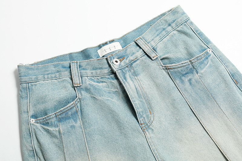 Vintage American retro patchwork straight wide-leg casual jeans Size US 32 / EU 48 - 3 Thumbnail