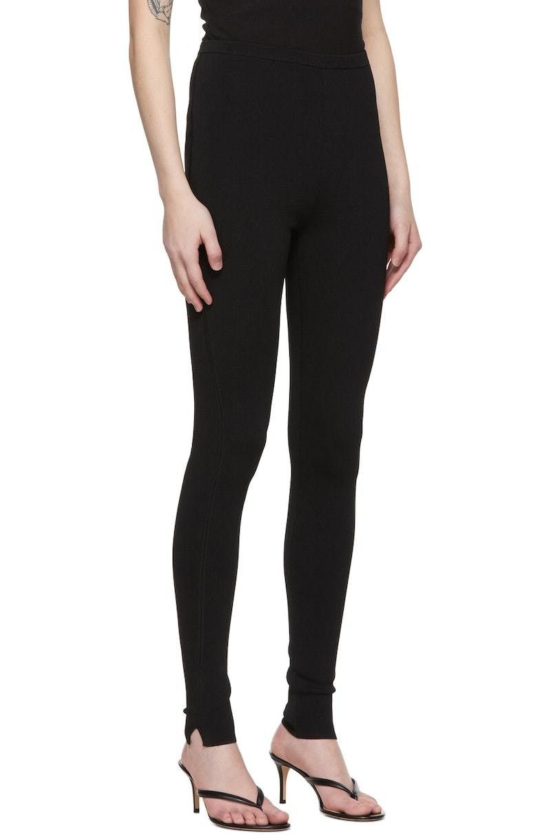 Toteme o1mle0525 Compact Knit Leggings in Black Size 30" / US 8 / IT 44 - 2 Thumbnail