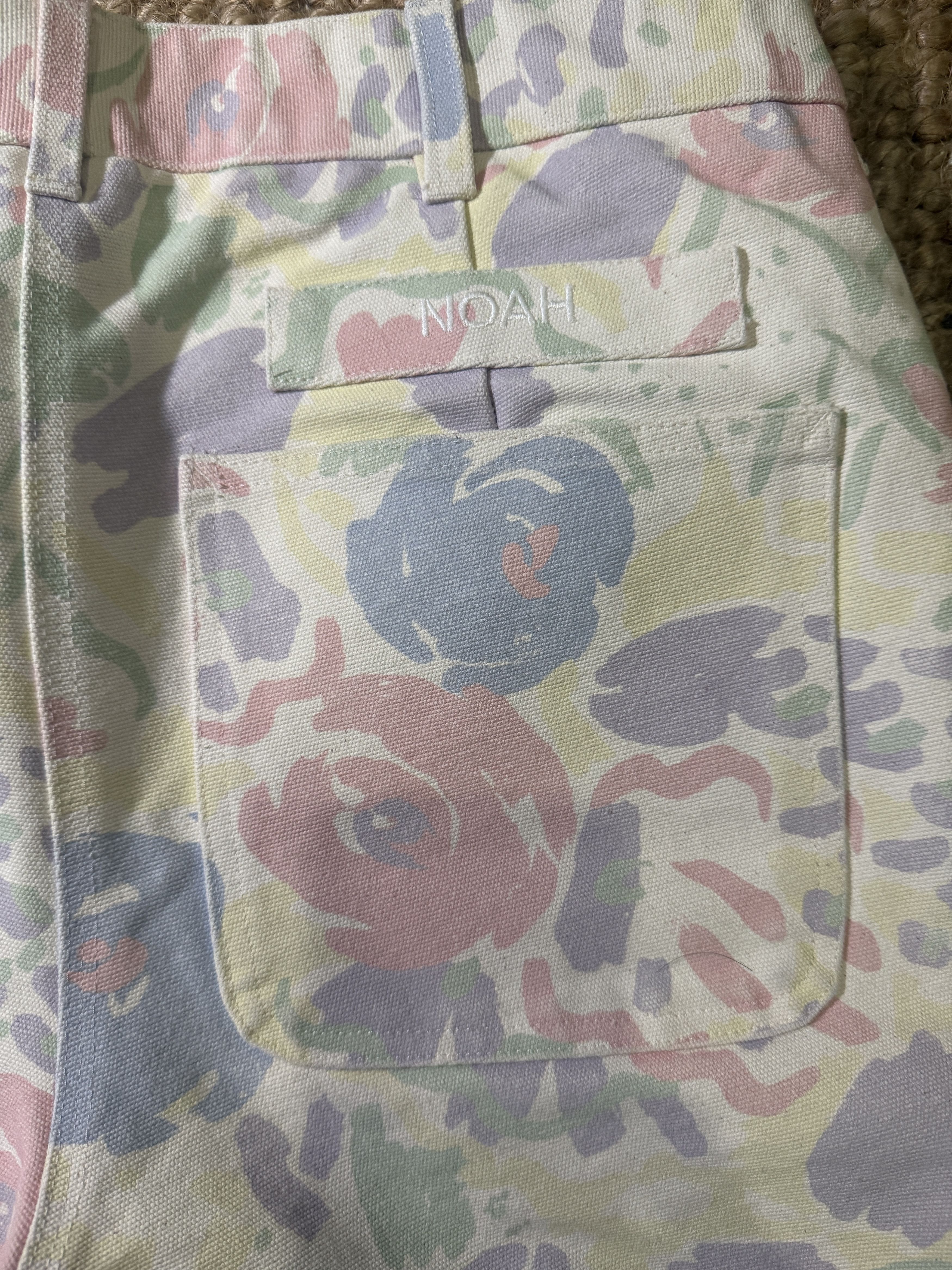 Noah Noah Canvas Work Pants Pastel Floral Print Size US 32 / EU 48 - 3 Thumbnail