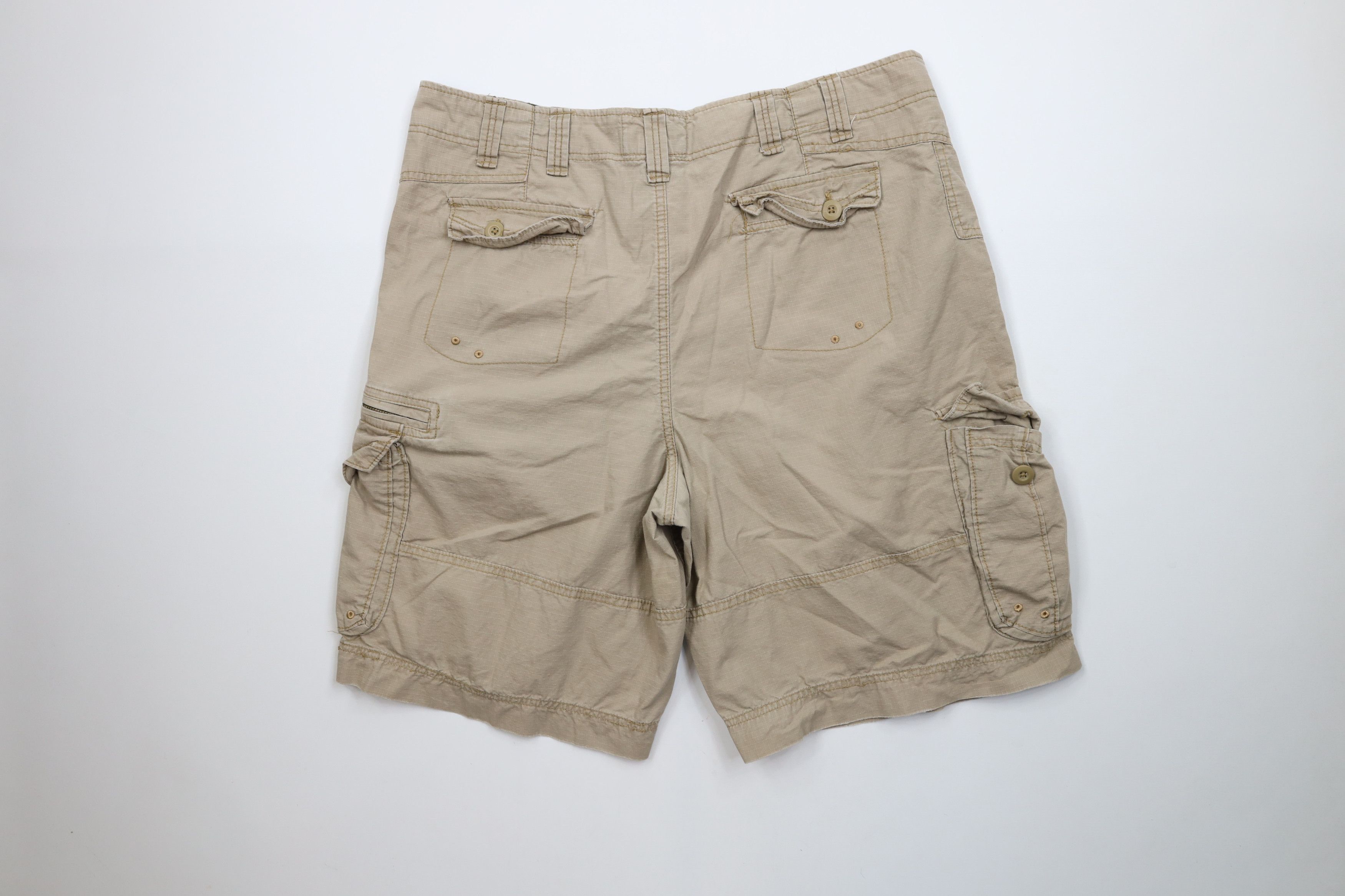 Ocean Pacific × Vintage Vintage 90s Y2K Ocean Pacific OP Ripstop Cargo Shorts Beige Size US 40 / EU 56 - 10 Thumbnail