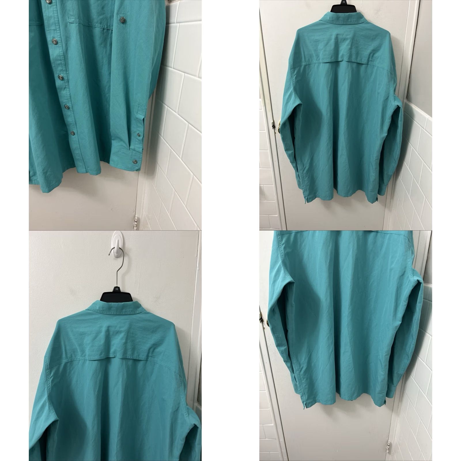 Eddie Bauer Eddie Bauer Shirt Mens XL Aqua Blue Button Down Fishing Outdoor Vented L/S Size US XL / EU 56 / 4 - 8 Thumbnail
