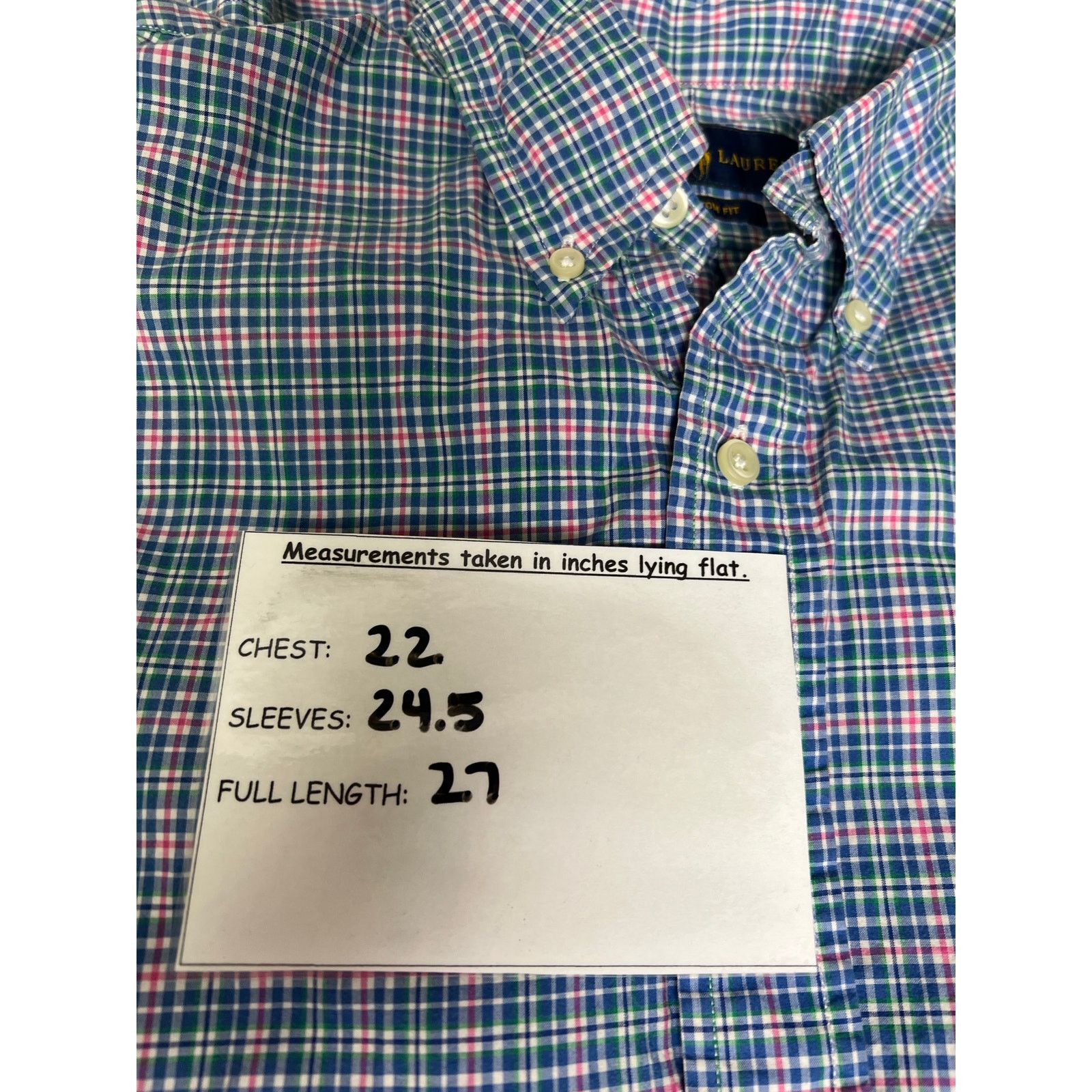 Ralph Lauren Ralph Lauren Cotton Custom Fit Medium Button Front Shirt Size US M / EU 48-50 / 2 - 8 Thumbnail