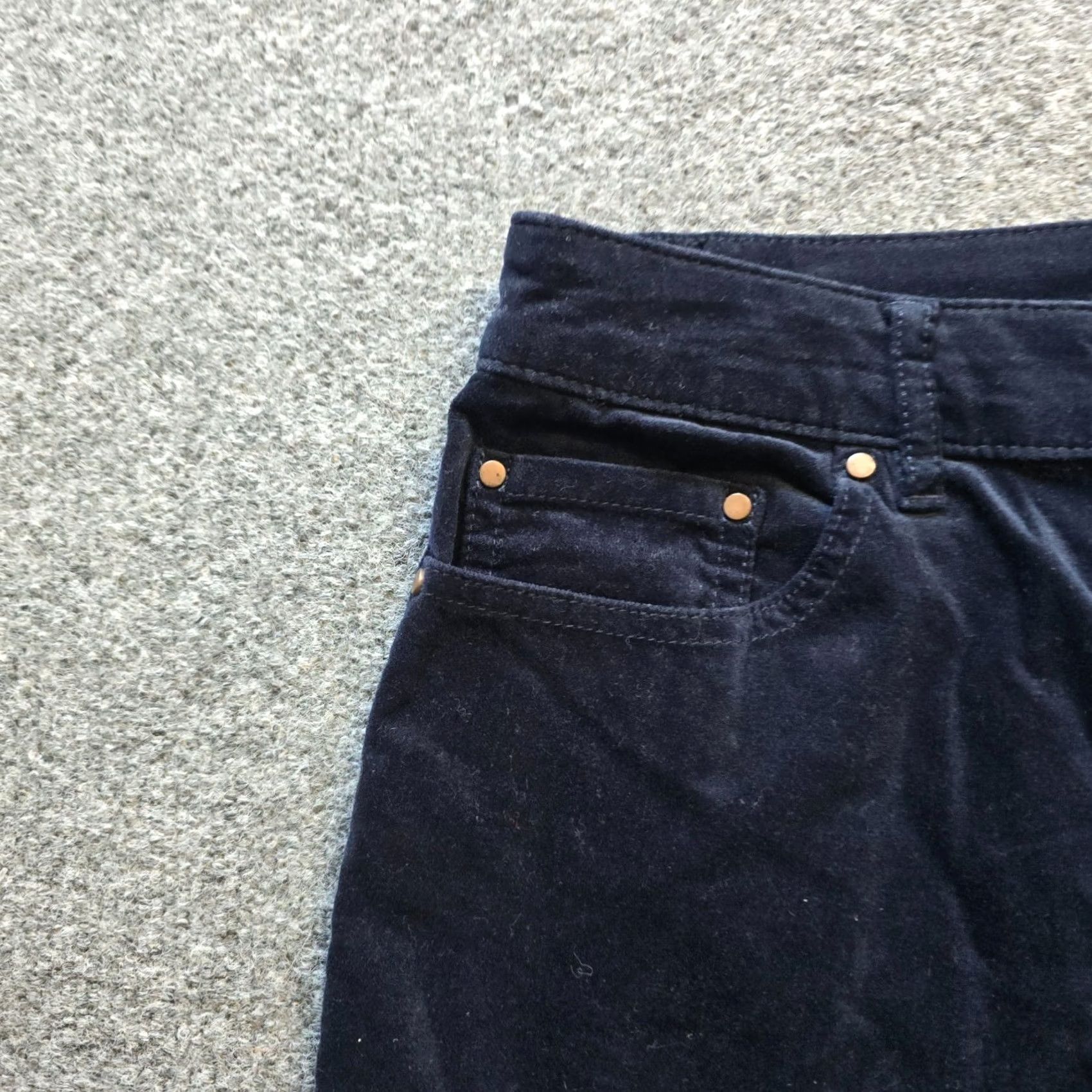 Boden Boden Pants Womens Size 8 Long Blue Velour The Soho Skinny Soft Capsule Casual Pants Size 30" / US 8 / IT 44 - 3 Thumbnail