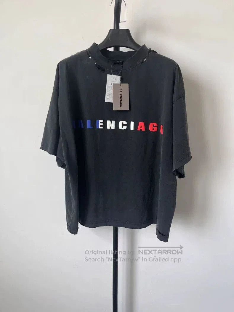 Balenciaga Round Neck Letter Print T.