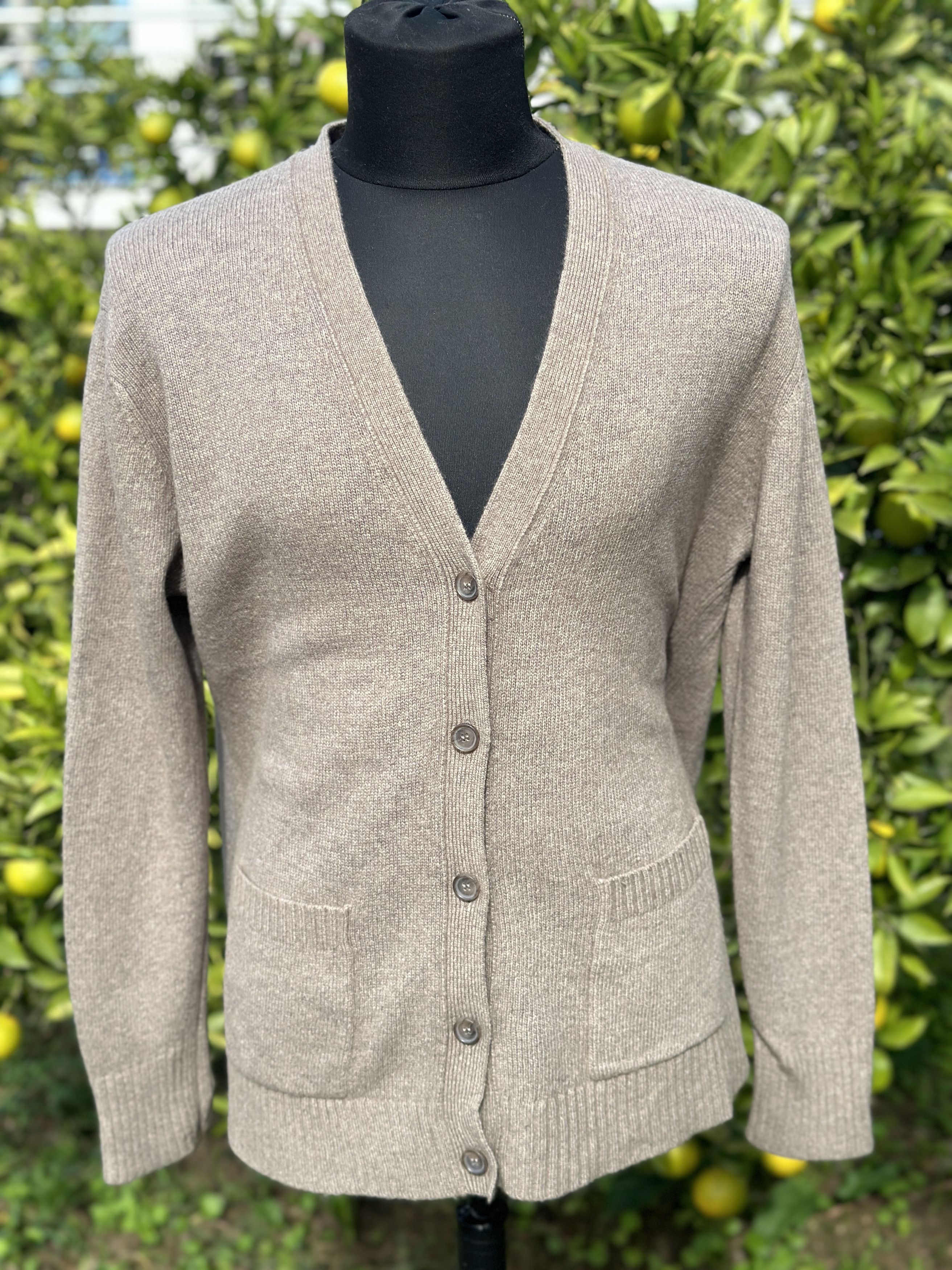 Other Jenni Kayne Taupe Cardigan Knit Cashmere Wool Size 2XL Size XXL / US 16-18 / IT 52-54 - 2 Thumbnail