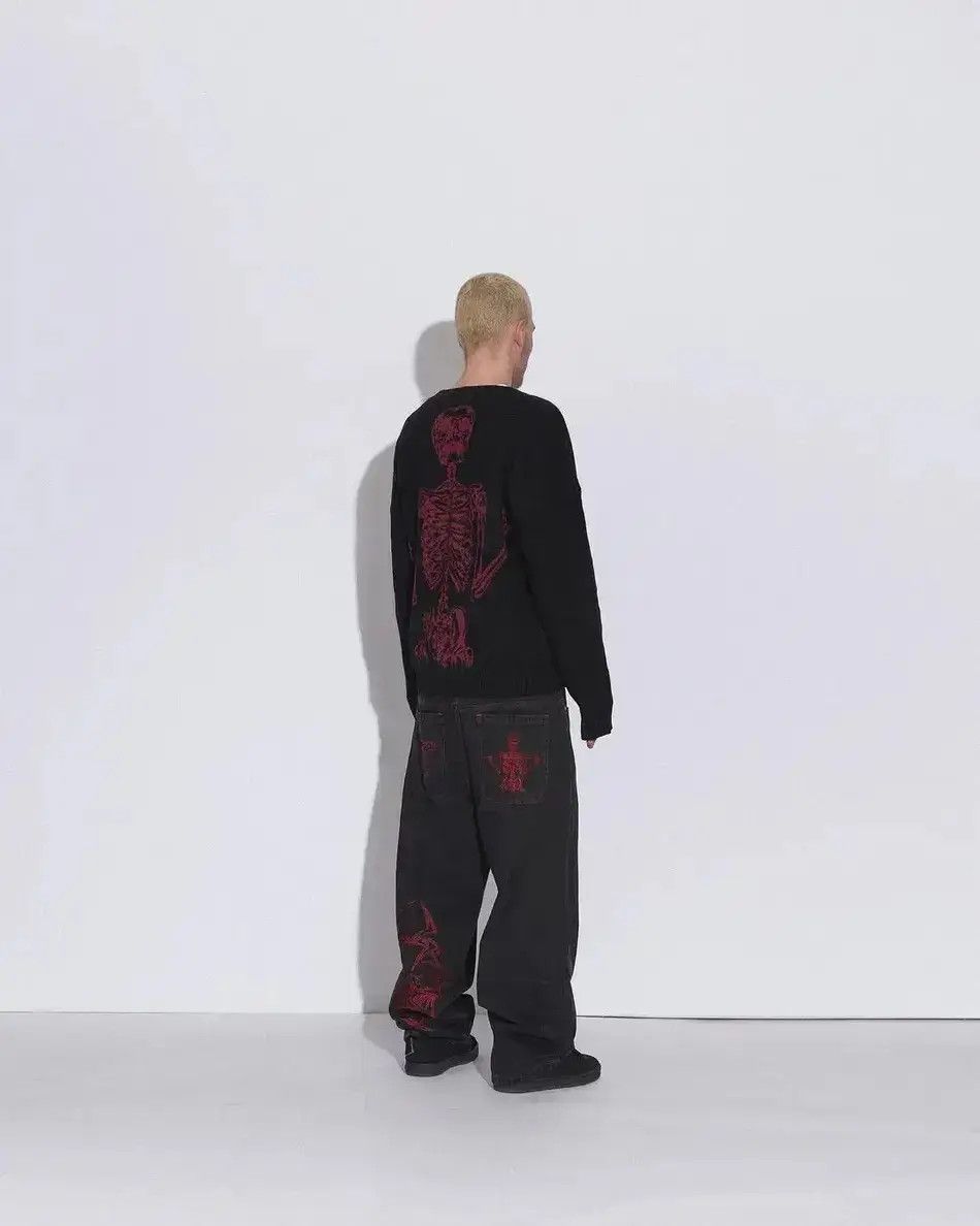Japanese Brand American Retro Y2K jeans skeleton straight Trousers Wide Leg Size US 32 / EU 48 - 5 Thumbnail