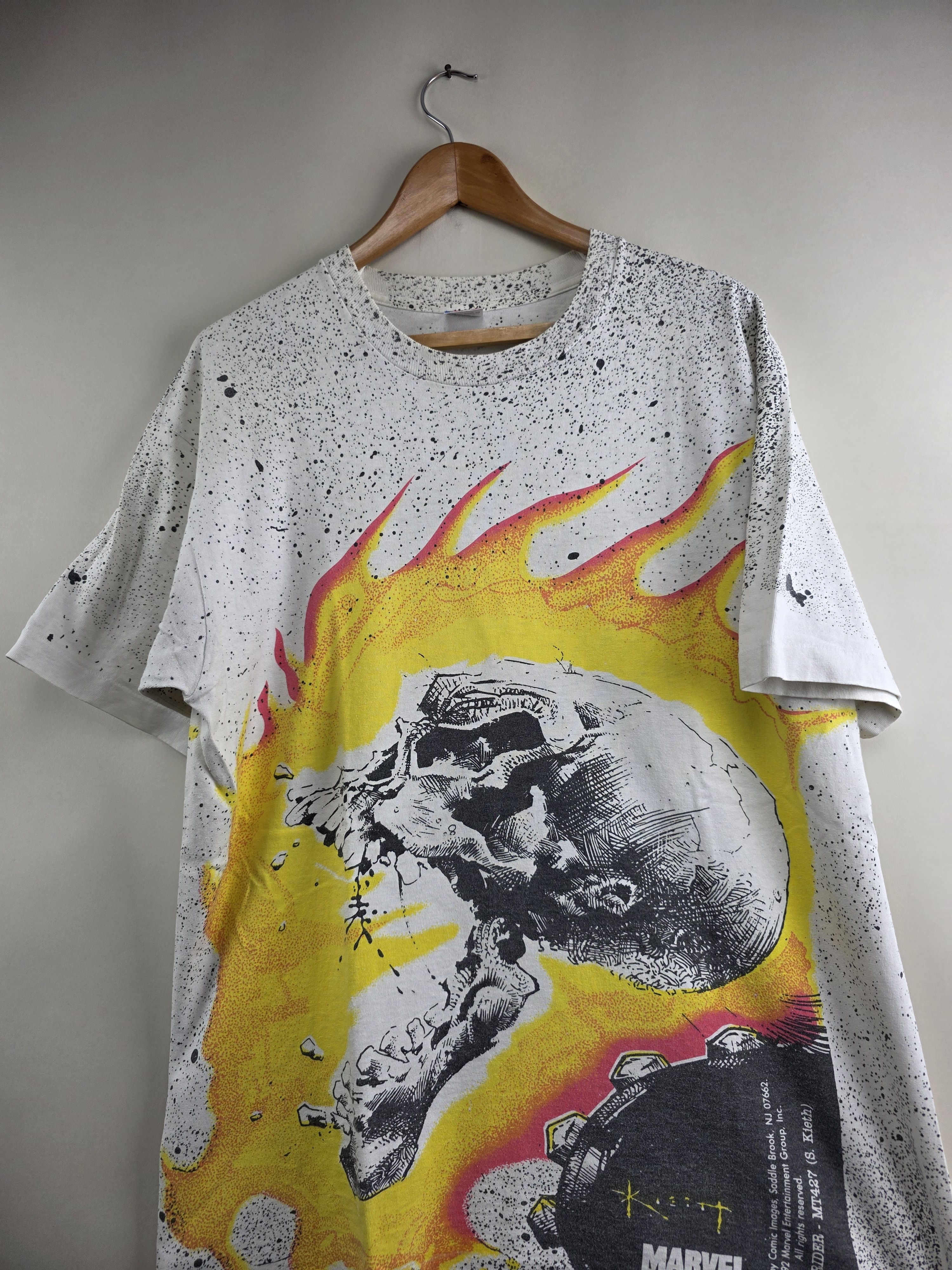 Marvel Comics × Vintage 1992 Marvel Comics Ghost Rider Mega print XL 23.5" 31" Size US XL / EU 56 / 4 - 2 Thumbnail