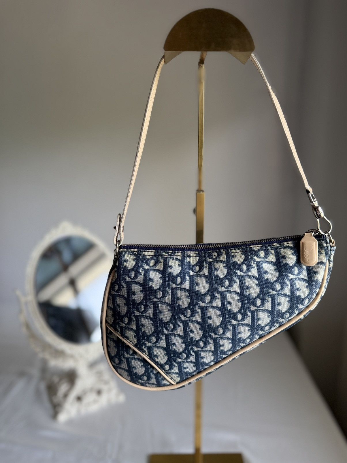 Dior CHRISTIAN DIOR John Galliano Saddle Mini Blue Coated Canvas Size ONE SIZE - 2 Thumbnail