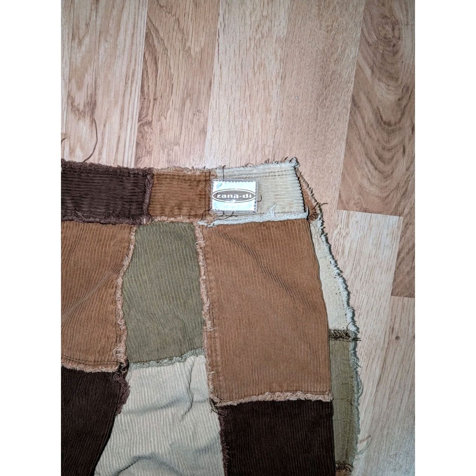 Vintage VINTAGE Zana Di Flared Pants Womens 9 Brown Boho Hippie Festival Disco Patchwork Y2K Size 30" / US 8 / IT 44 - 4 Thumbnail