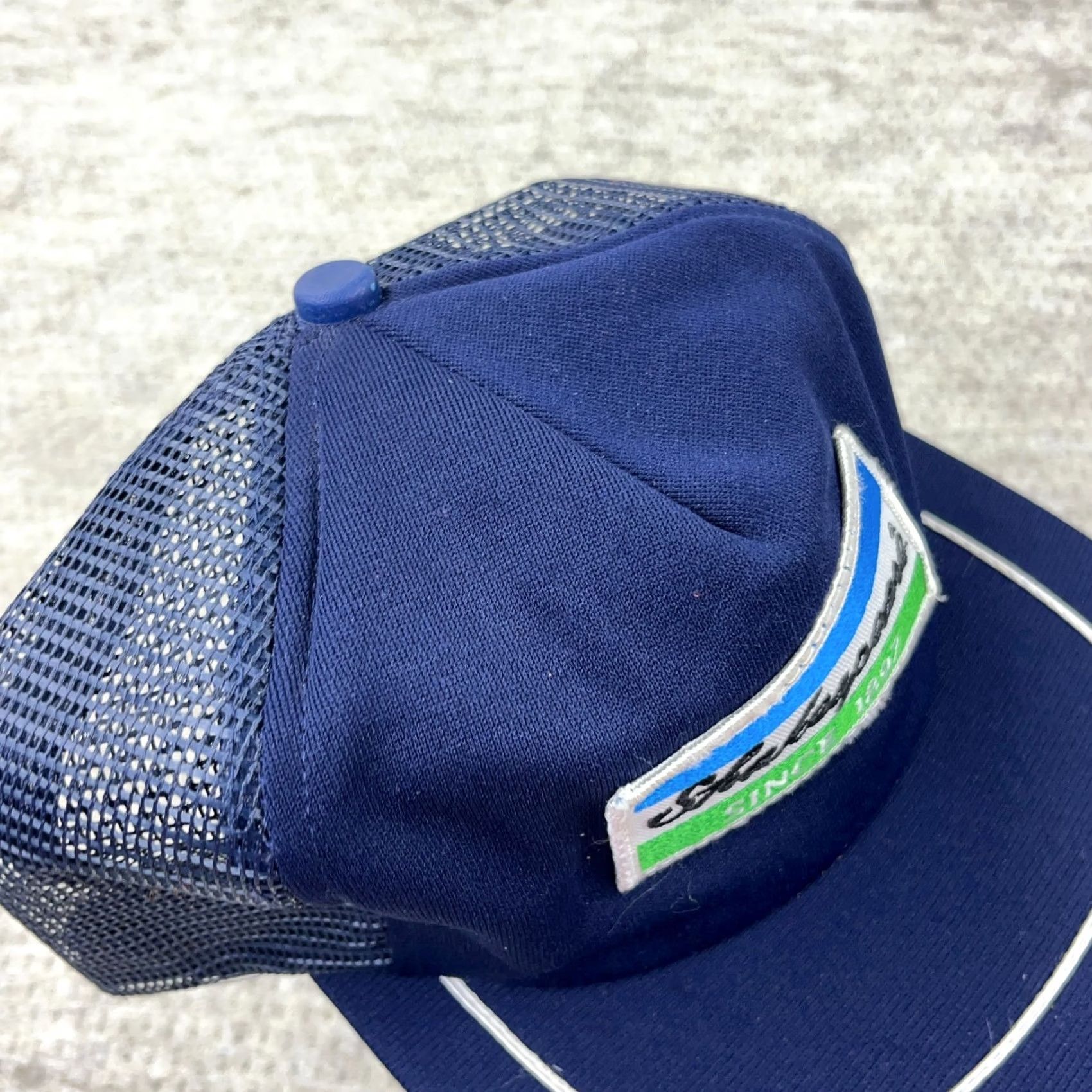 Vintage VINTAGE Shakespeare Reels Patch Trucker Hat Cap Snapback Made In USA 80s Blue Adjustable Men Hat Size ONE SIZE - 3 Thumbnail