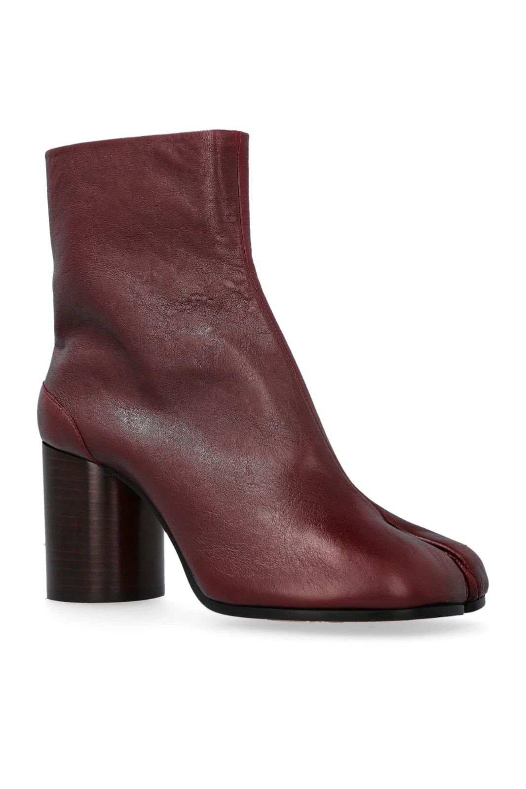MAISON MARGIELA Tabi Burgundy Leather 80mm Ankle Boots