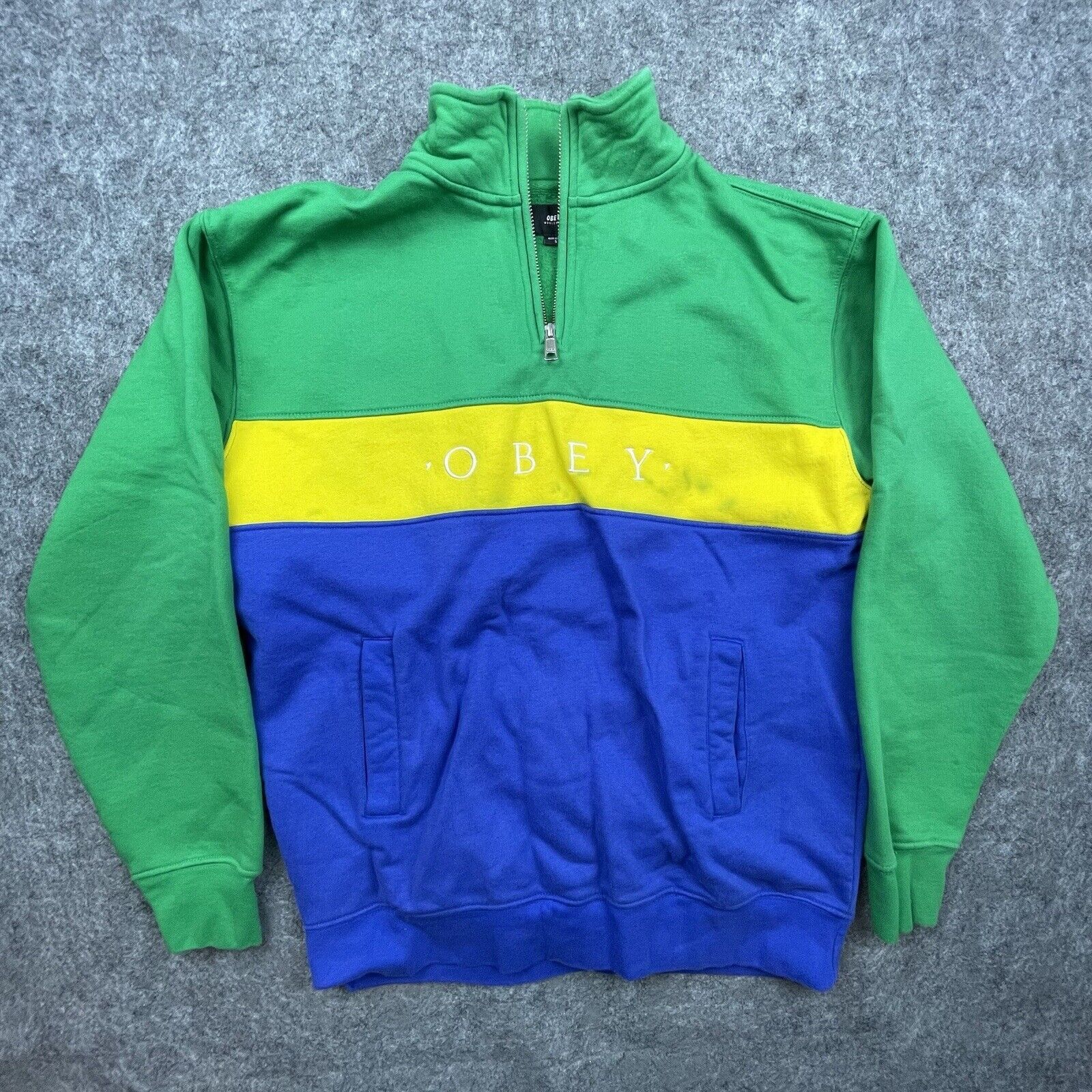 Obey Obey Worldwide Sweatshirt Mens Small Colorblock Logo Y2K Size US S / EU 44-46 / 1 - 1 Thumbnail