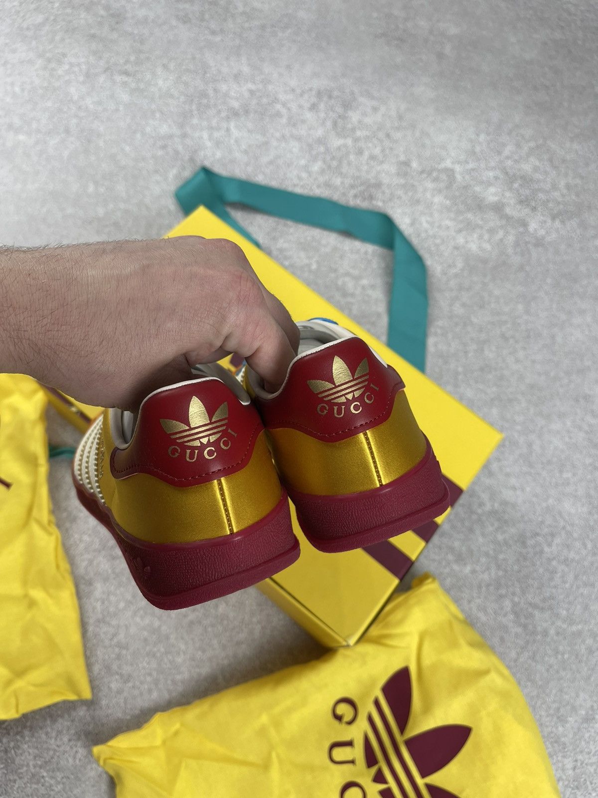 Adidas × Gucci Adidas x Gucci Gazelle Yellow/White/Red Sneakers Size 36 2/3 Size US 5.5 / IT 35.5 - 7 Thumbnail