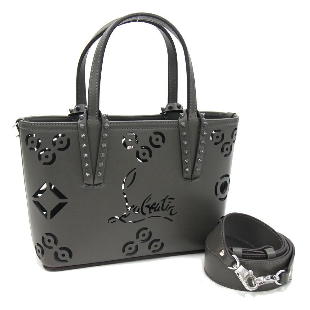 image of Christian Louboutin Handbag Kabata Ew Mini Crossbody Rocket Gray in Grey, Women's