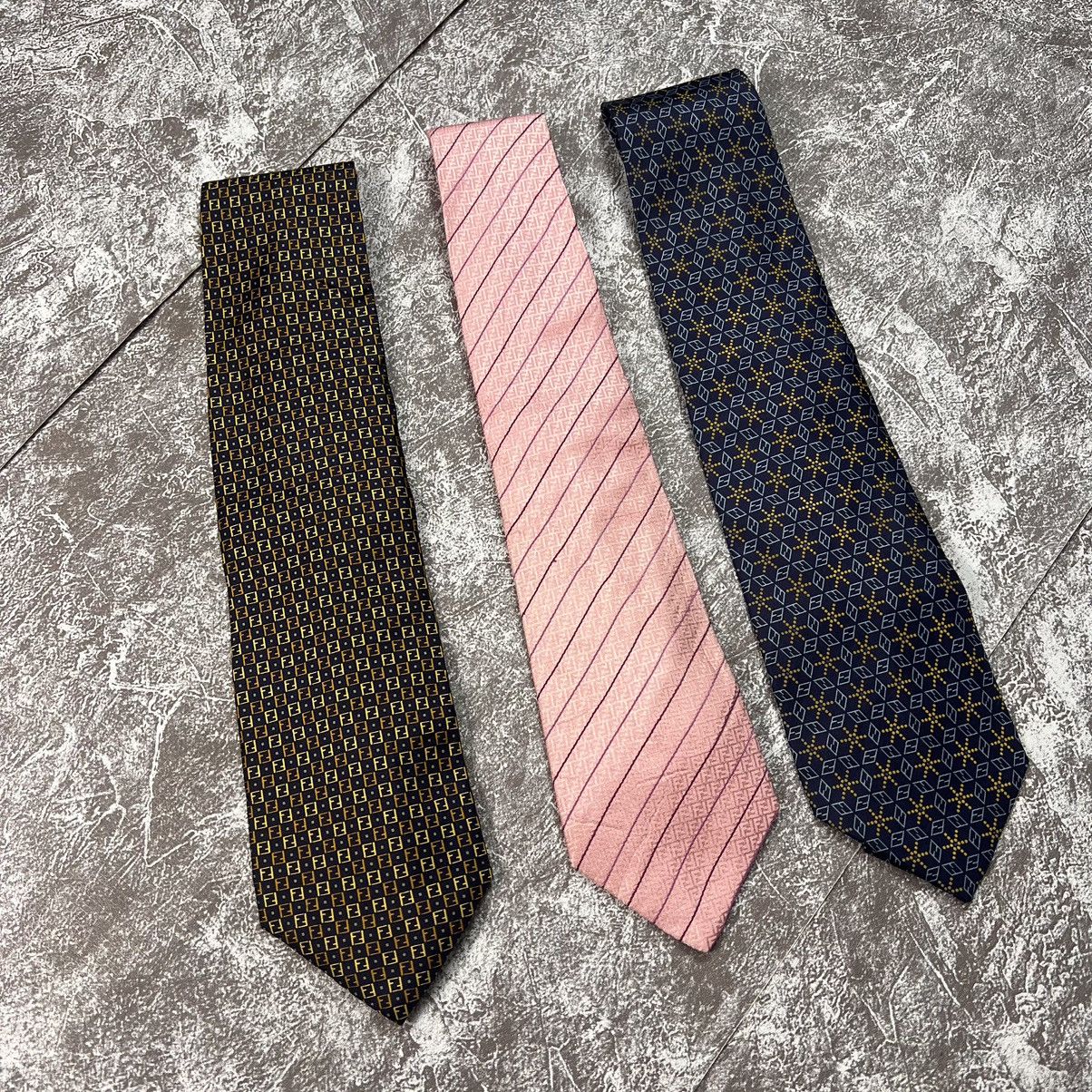 Fendi ▪️LOT OF 3 FENDI TIE FF MONOGRAM DESIGN LUXURY MEN NECKTIE Size ONE SIZE - 2 Thumbnail