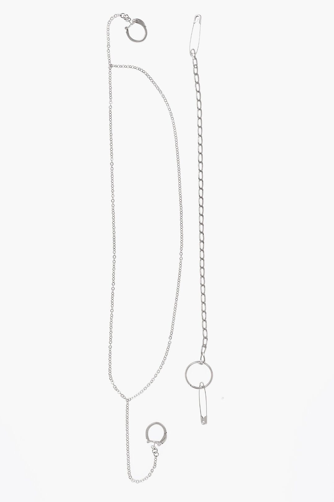 Maison Margiela og1mm1224 Size: OS / Pins with Safety Pins and Chains Silver Size ONE SIZE - 1 Thumbnail