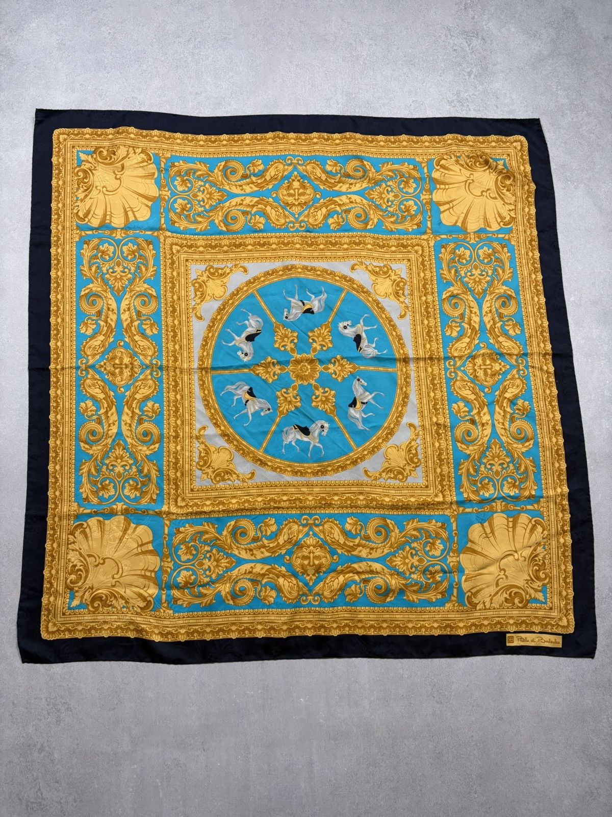 Vintage Vintage Renato Balestra Silk Scarf Baroque Horse Print Size ONE SIZE - 1 Thumbnail