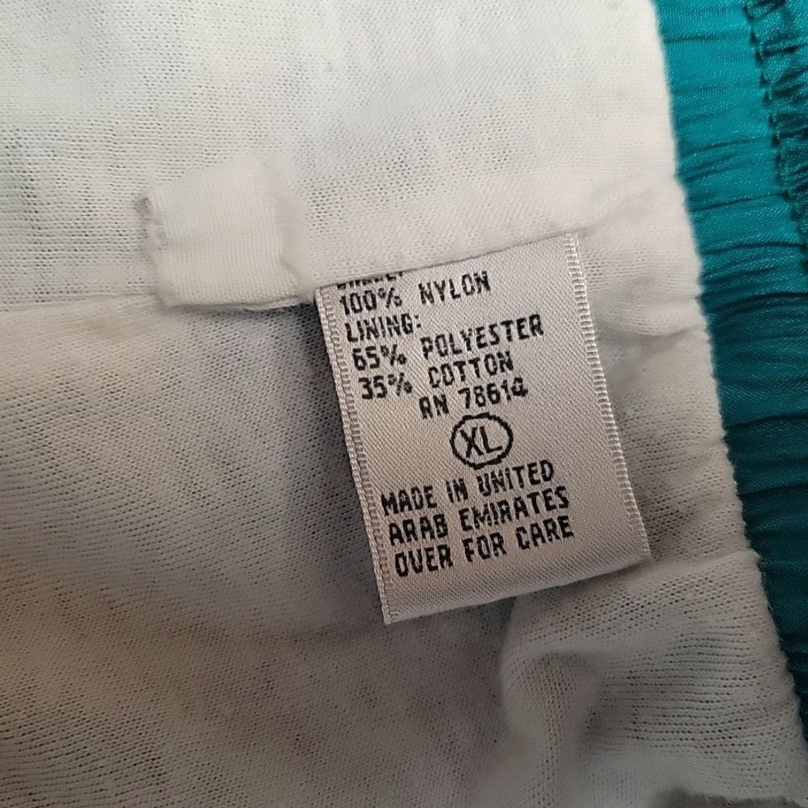 Nike VINTAGE Nike Track Pants Mens XL Green 90s Retro Windbreaker Baggy Elastic Drawstring Zip Leg Nylon Gym Running Jogging Size US 36 / EU 52 - 5 Thumbnail