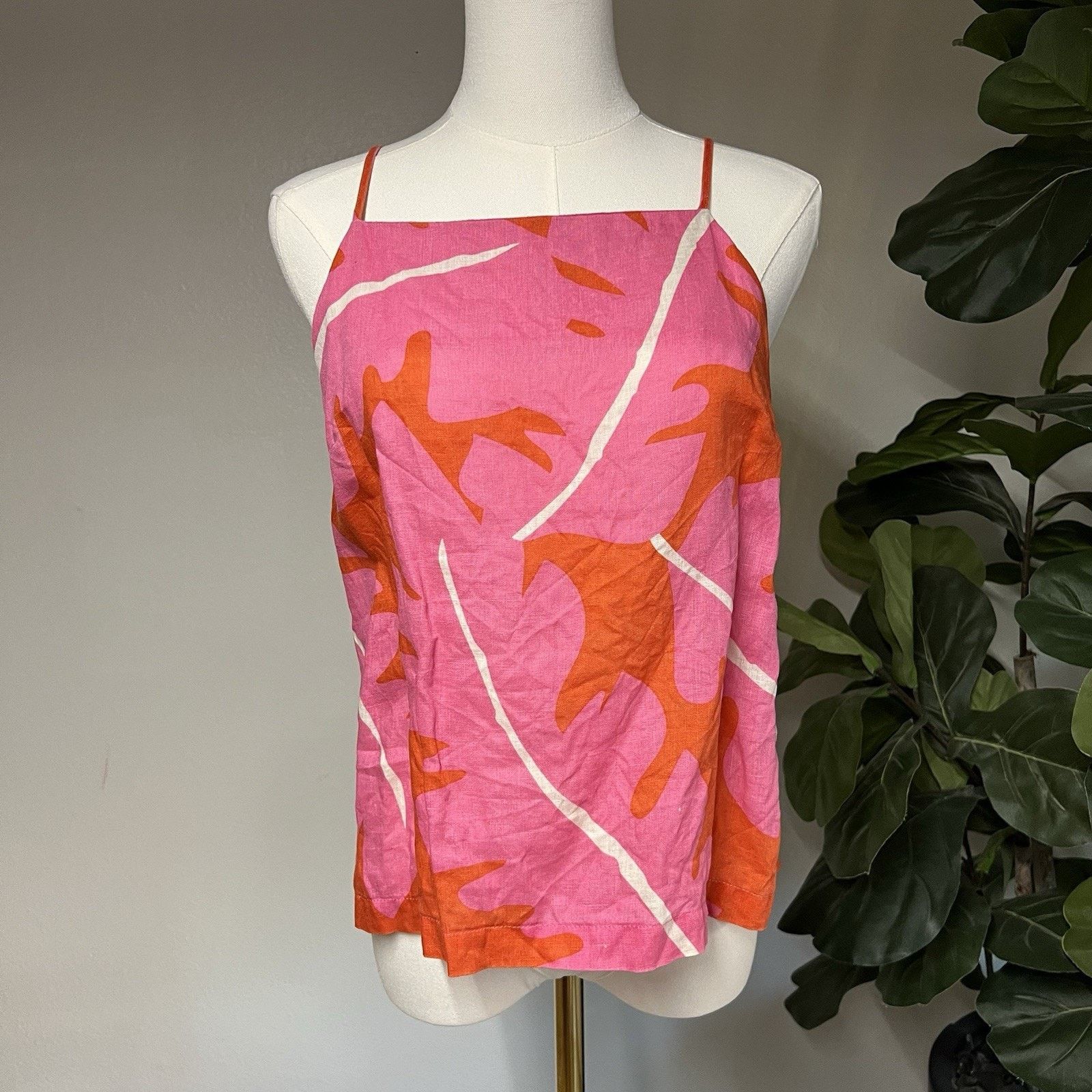 Trovata $198 Trovata Birds of Paradis Linen Square Neck Tank (S) Size S / US 4 / IT 40 - 2 Thumbnail