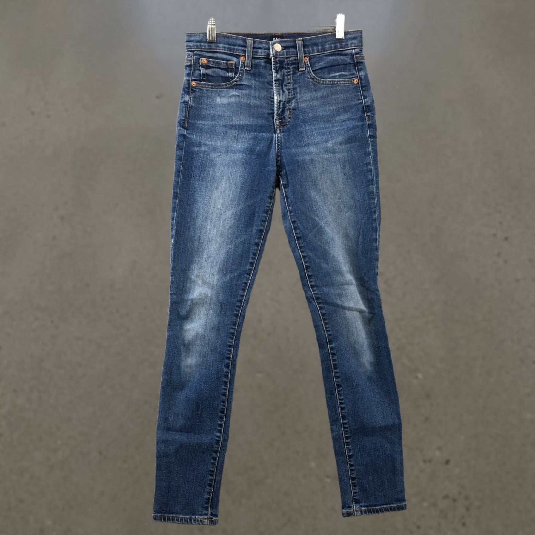 Gap GAP True Skinny Jeans Womens 27 Blue Dark Denim Mid Rise Zip Fly Jeans Size 27" / US 4 / IT 40 - 1 Thumbnail