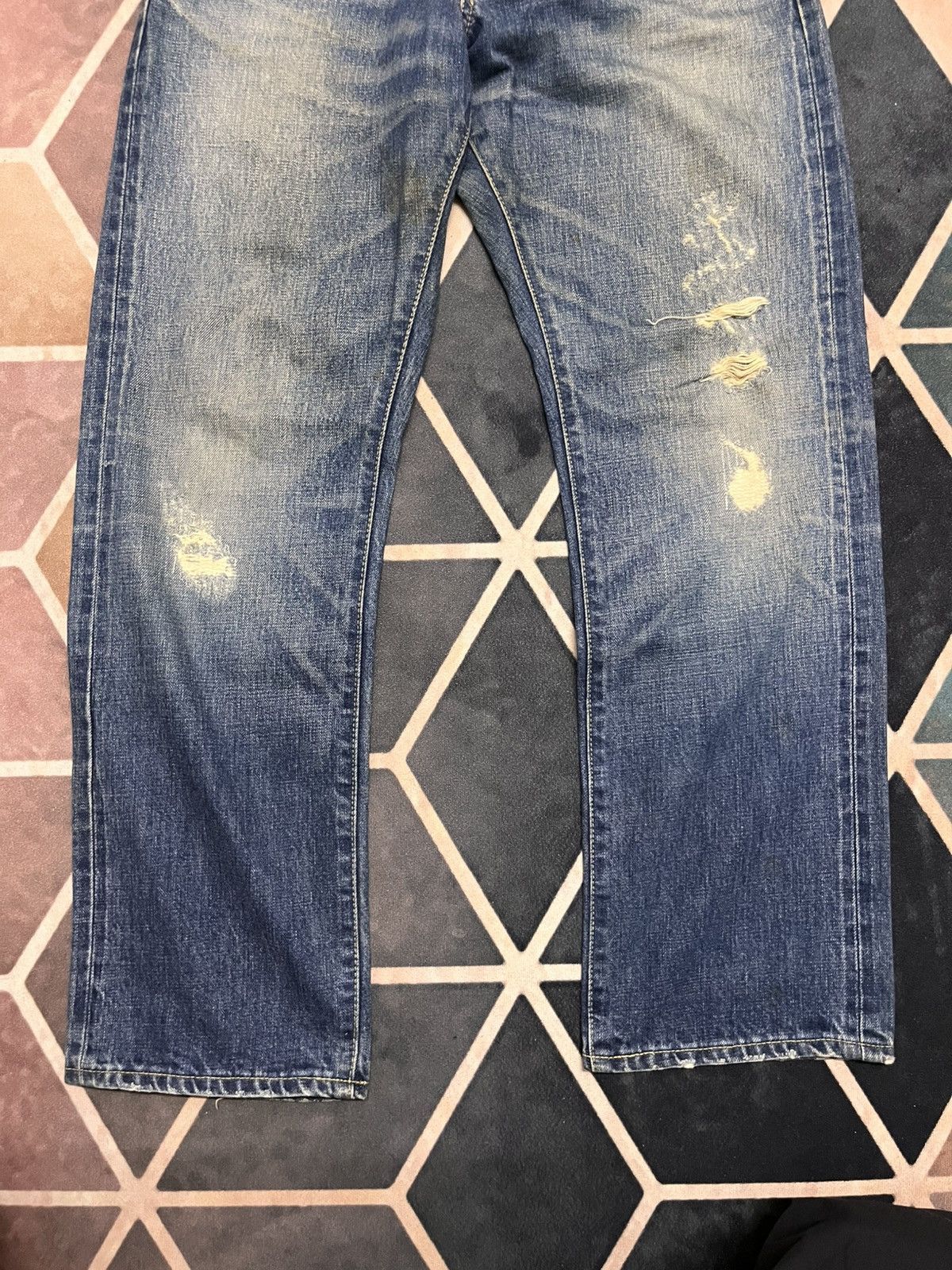 Japanese Brand journal standard distressed selvedge vintage big e style Size US 32 / EU 48 - 8 Thumbnail