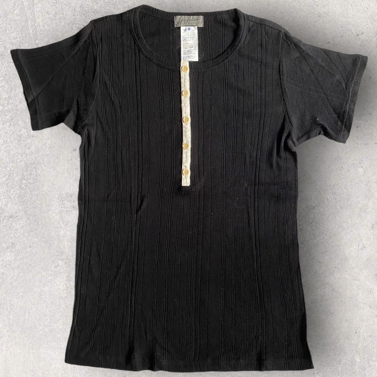 Yohji Yamamoto YYHP Buttons Front Ribbed Tee Size US L / EU 52-54 / 3 - 2 Thumbnail