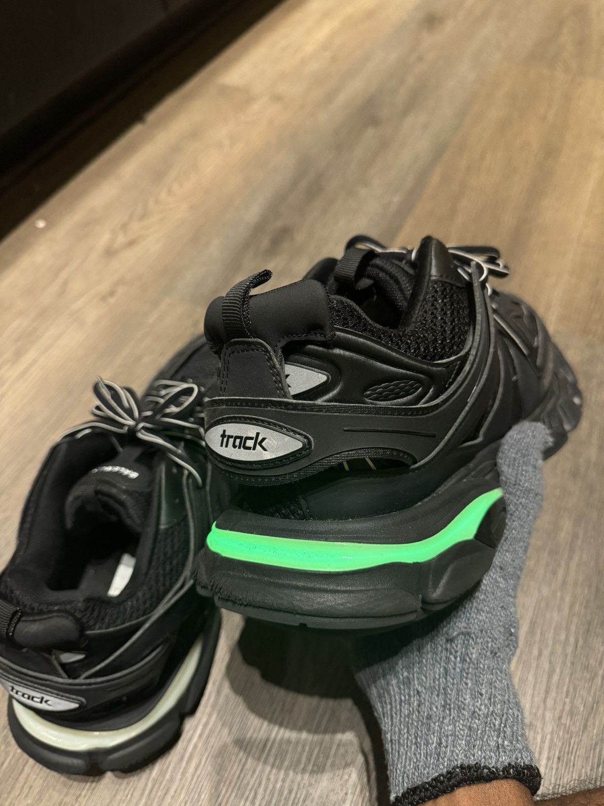 Balenciaga BALENCIAGA Black Track LED Runners Size US 12 / EU 45 - 16 Thumbnail