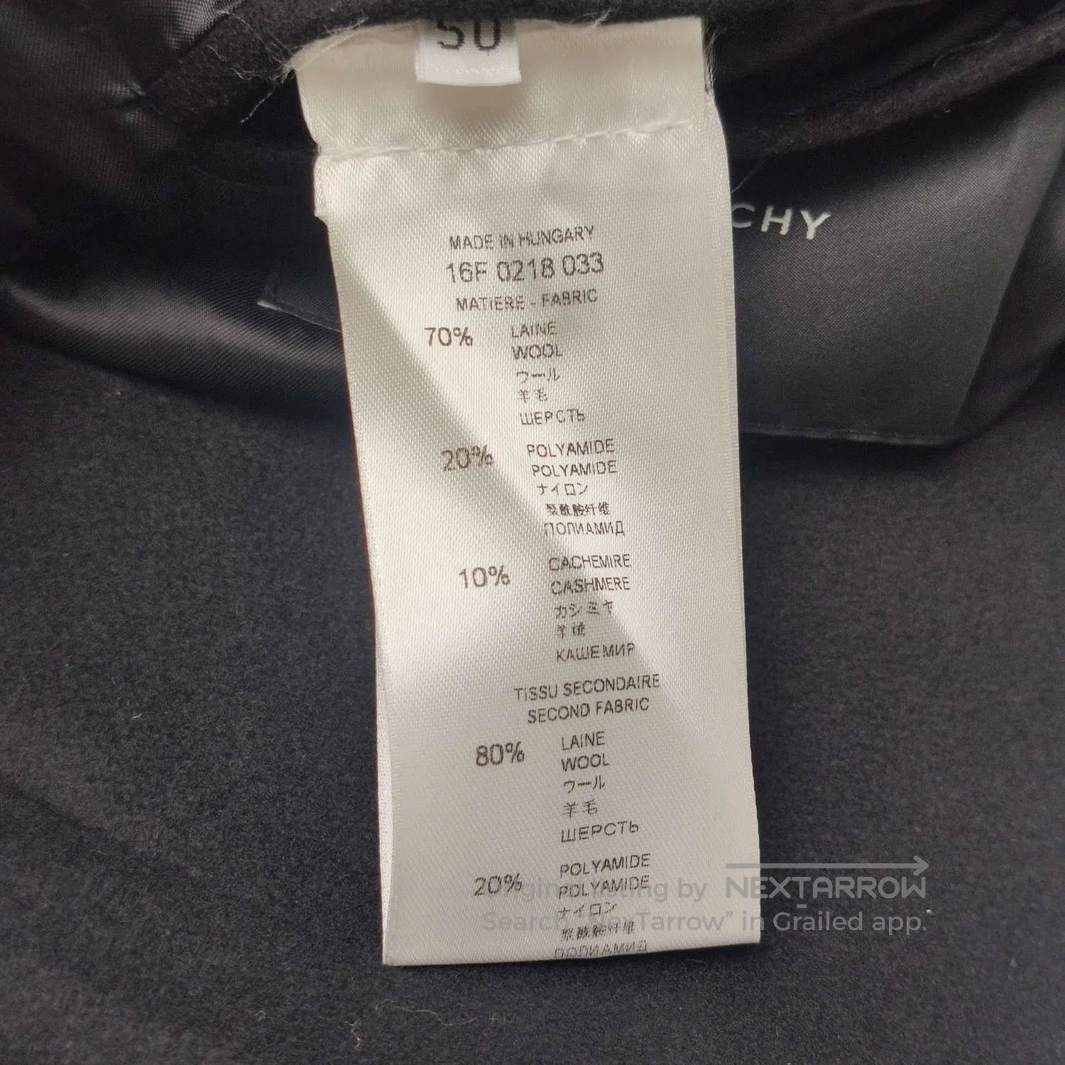 Givenchy Givenchy Wool-Cashmere Single-Breasted Lapel Coat XL. Size US XL / EU 56 / 4 - 6 Thumbnail