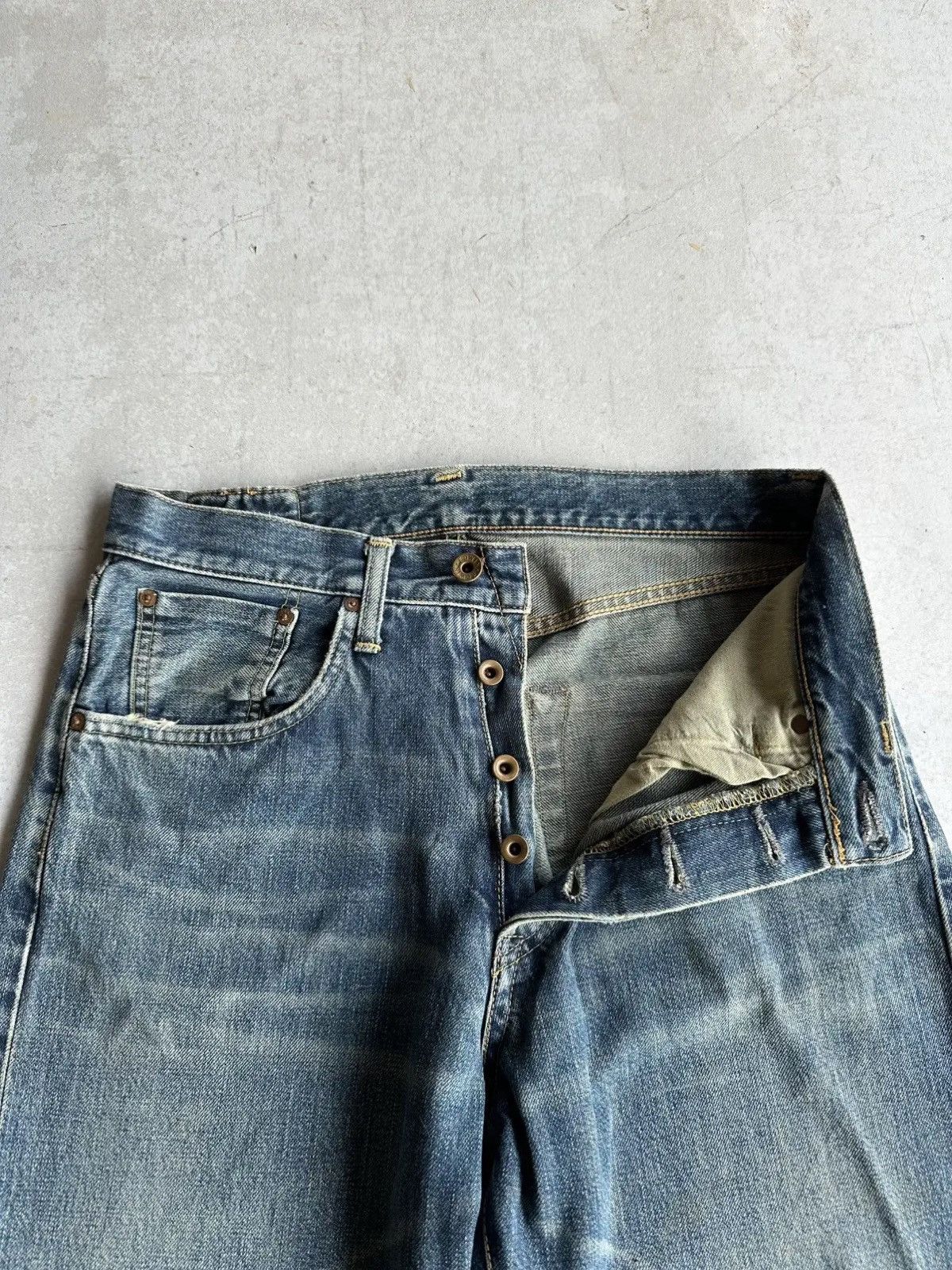 Self Edge 90’s REDLINE Vintage EDWIN 505 Jeans Leather Pai Denim Pants Size US 30 / EU 46 - 10 Thumbnail