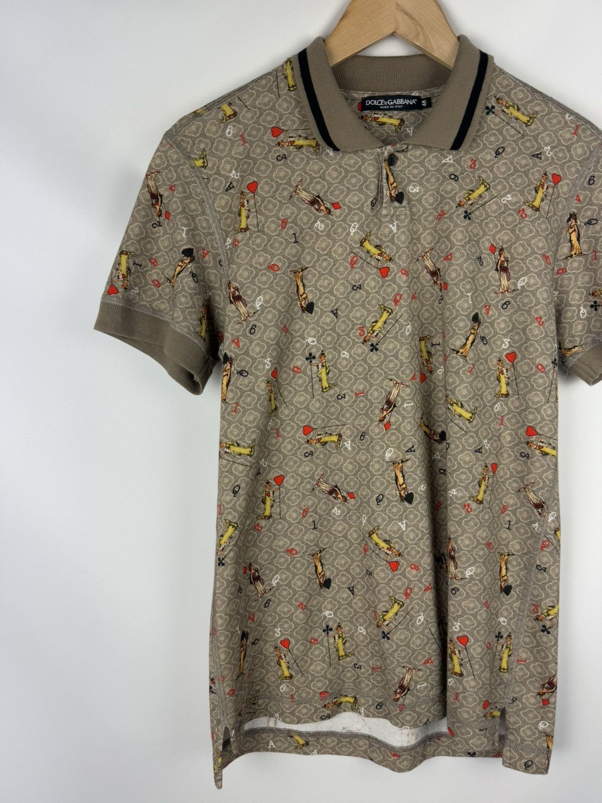 Dolce & Gabbana D&G Playing Cards Overprinted Short Sleeve Polo Shirt Size US M / EU 48-50 / 2 - 2 Thumbnail