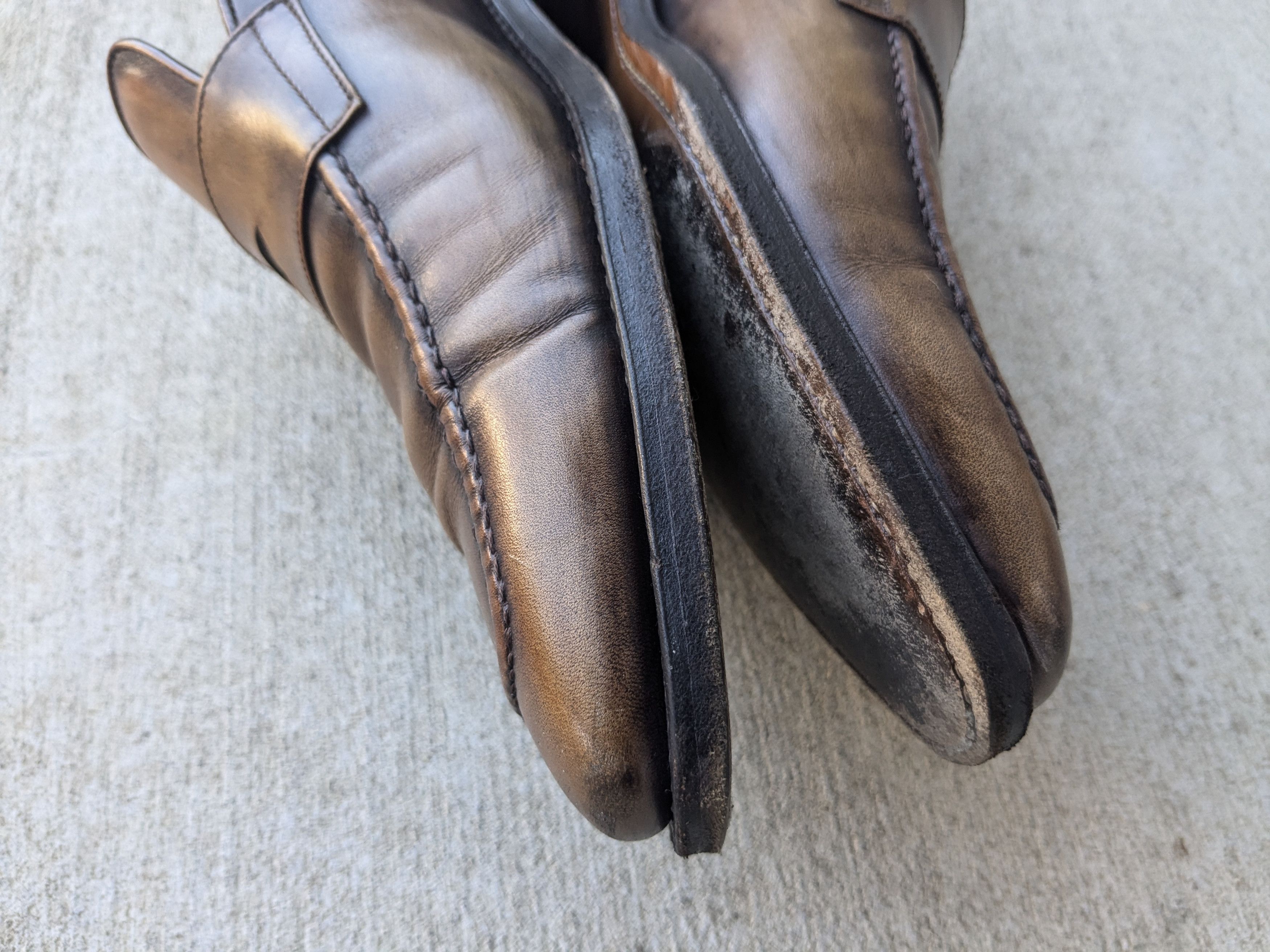 Berluti Markowski Penny Loafers Brown Leather 9 Patina Burnished Size US 9 / EU 42 - 9 Thumbnail