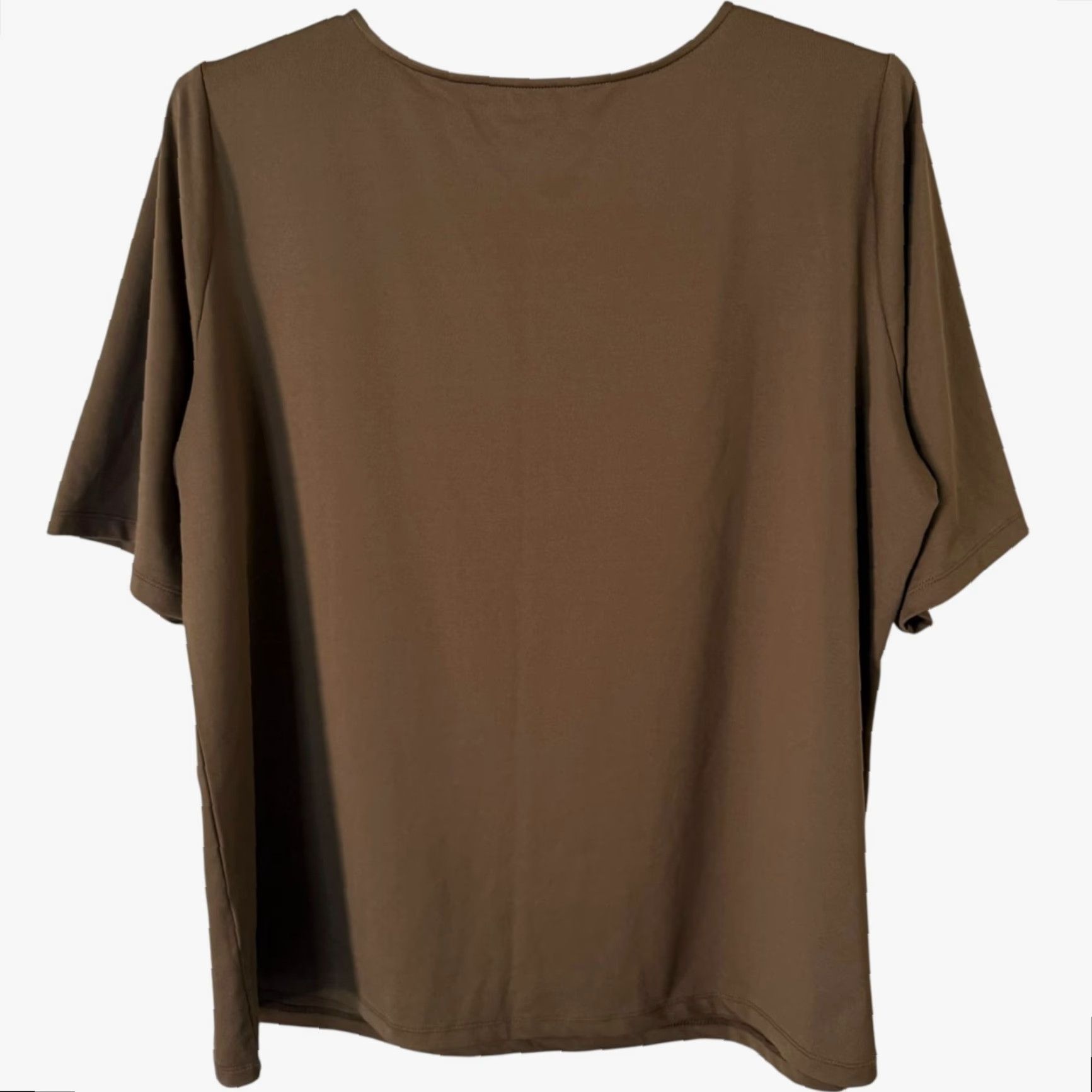 Vintage Susan Graver Essential Butterknit Elbow Sleeve Bateau Neck Top Women's 2X Brown Size XXL / US 16-18 / IT 52-54 - 4 Thumbnail