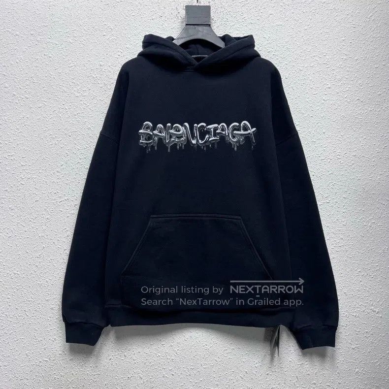 Balenciaga Balenciaga Jelly Glue Print Logo Hooded Sweatshirt Size US M / EU 48-50 / 2 - 1 Thumbnail