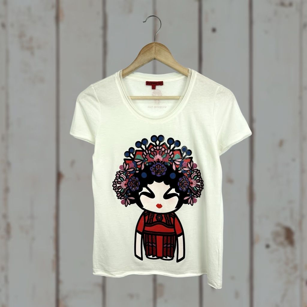 Vivienne Tam VIVIENNE TAM Chinese Doll Designer T-Shirt Rare White S Womens Shirt Size S / US 4 / IT 40 - 1 Thumbnail