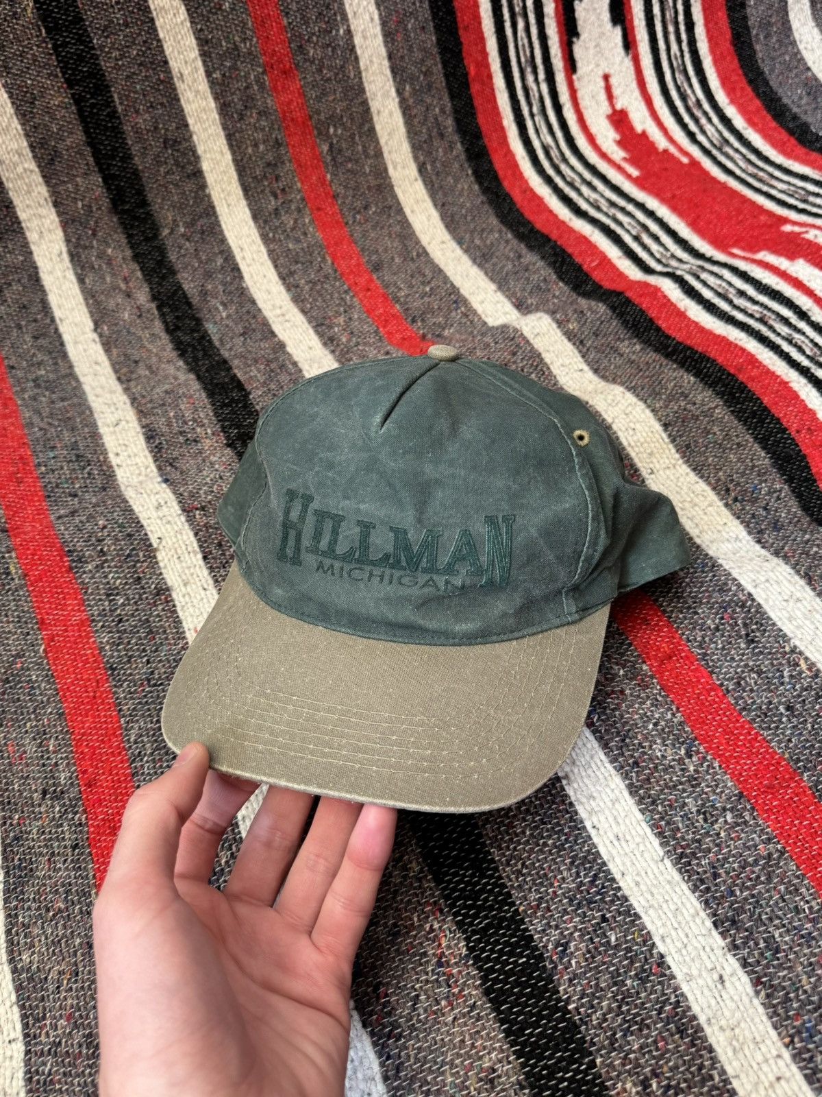 Vintage Vintage 90’s Hillman Michigan USA Faded Green Cap Hat Size ONE SIZE - 3 Thumbnail