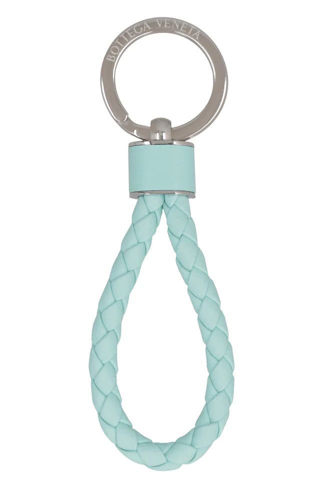Bottega Veneta o1w1db10925 Size: OS / Intreccio Key Ring in Green/Aqua Size ONE SIZE - 1 Thumbnail