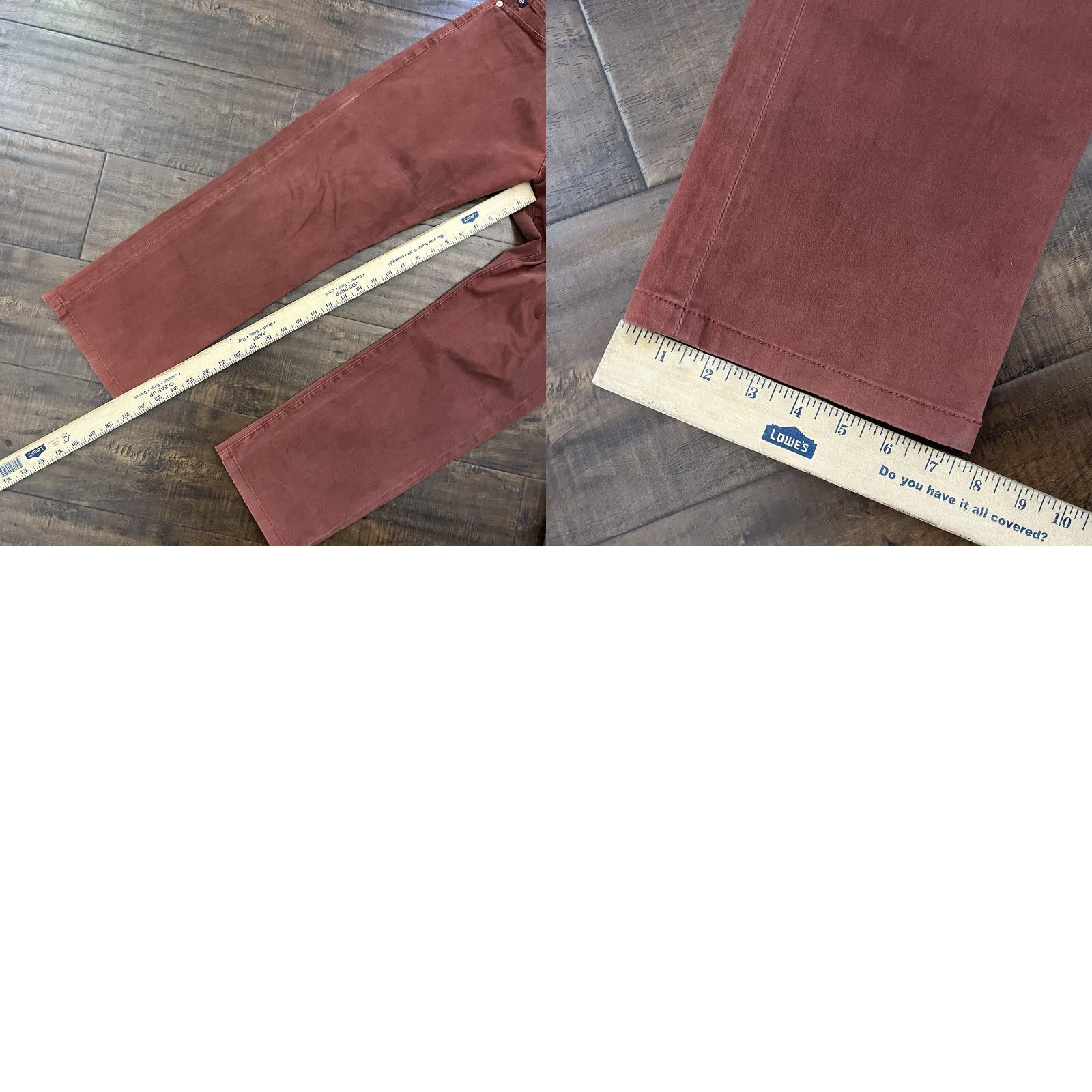 Vintage AG Adriano Goldschmied The Everett Chino Pants 31x34 Burgundy Men Slim Straight Size US 31 - 8 Thumbnail