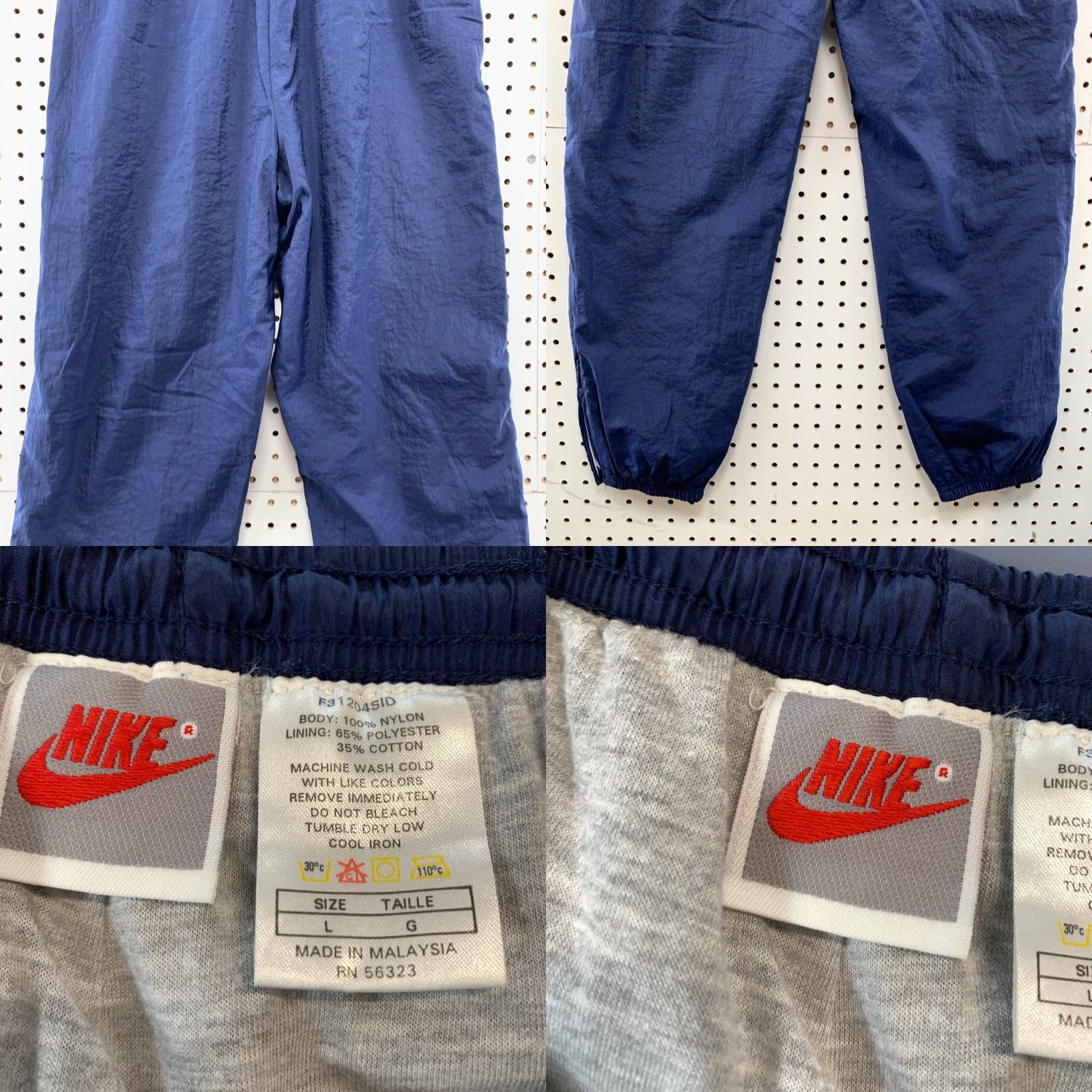 Nike Vintage Nike 90s Windbreaker Track Pants Men Large Blue Softshell Lined Activewear Size US 33 - 8 Thumbnail